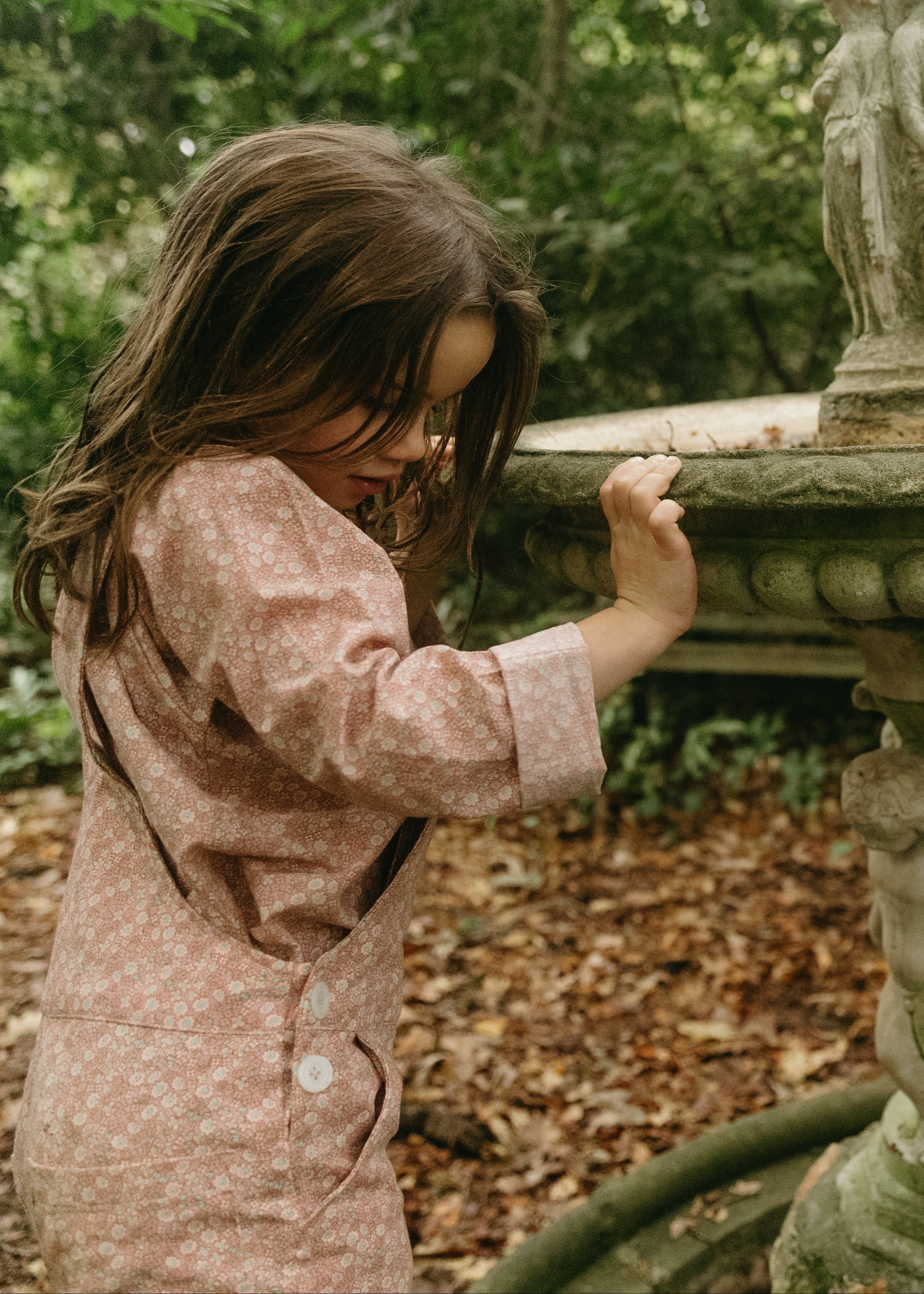 Landgirl Dungarees in Blush March Flower Twill - printebebe.com