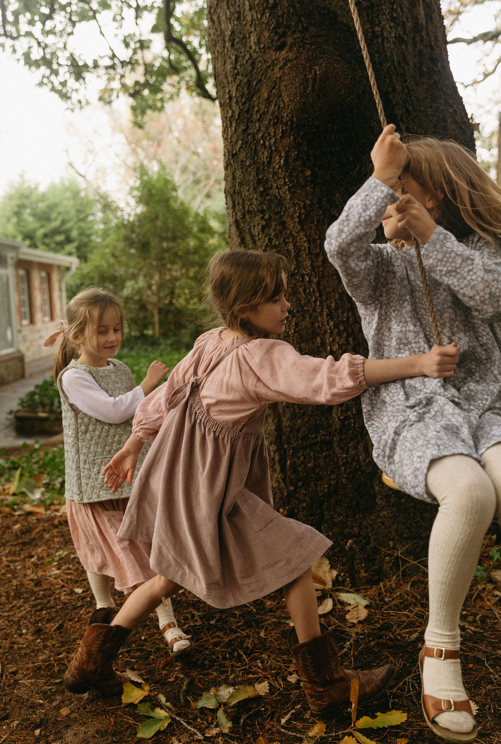 Holiday Dress in Heather Corduroy - printebebe.com