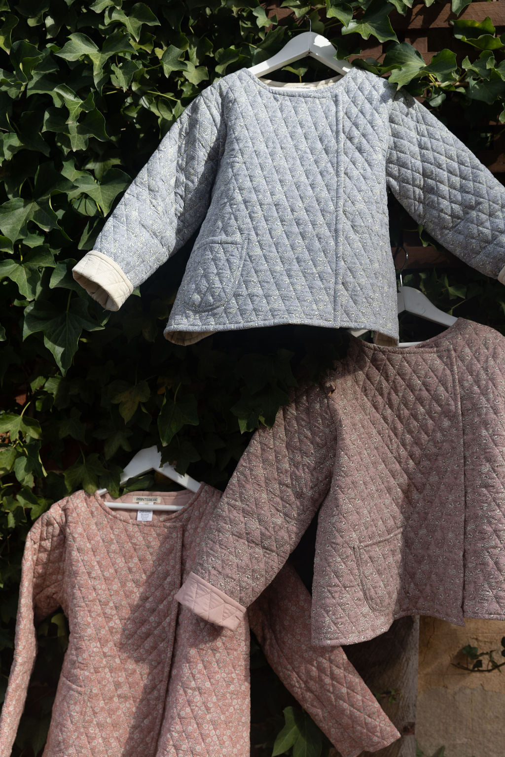 Quilted Jacket in Mulberry Forget Me Not