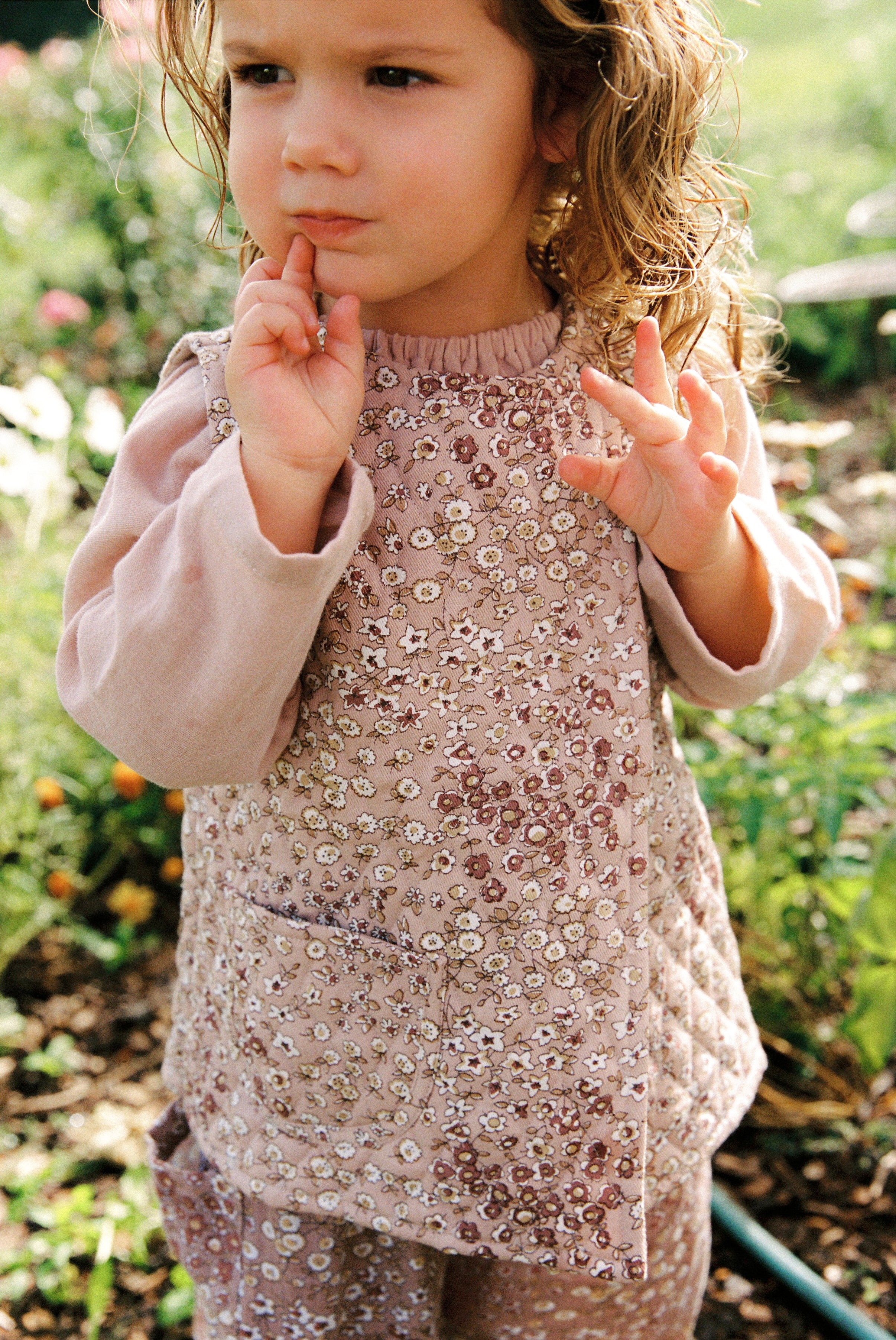 Quilted Vest in Rose Vintage Flower