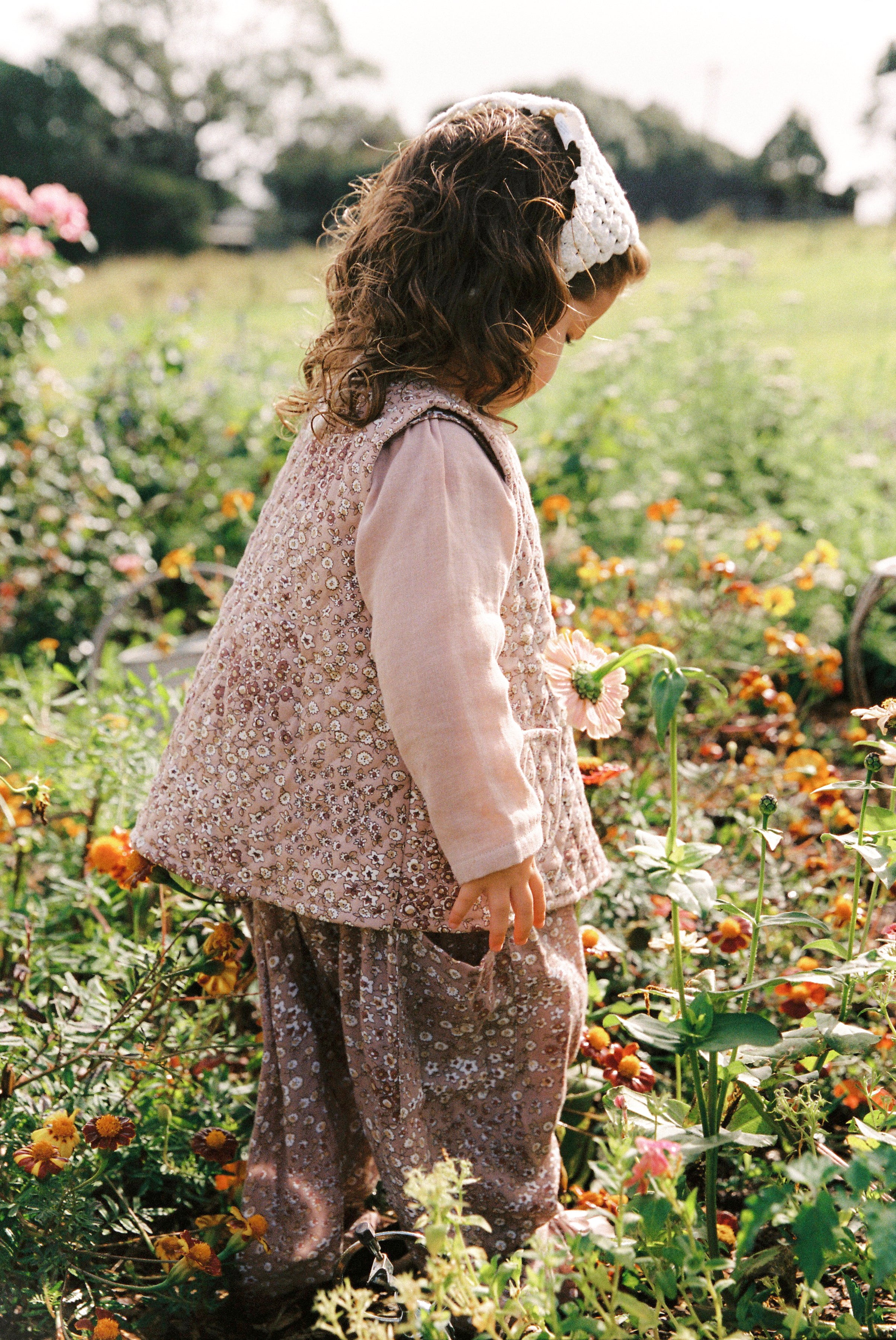 Quilted Vest in Rose Vintage Flower