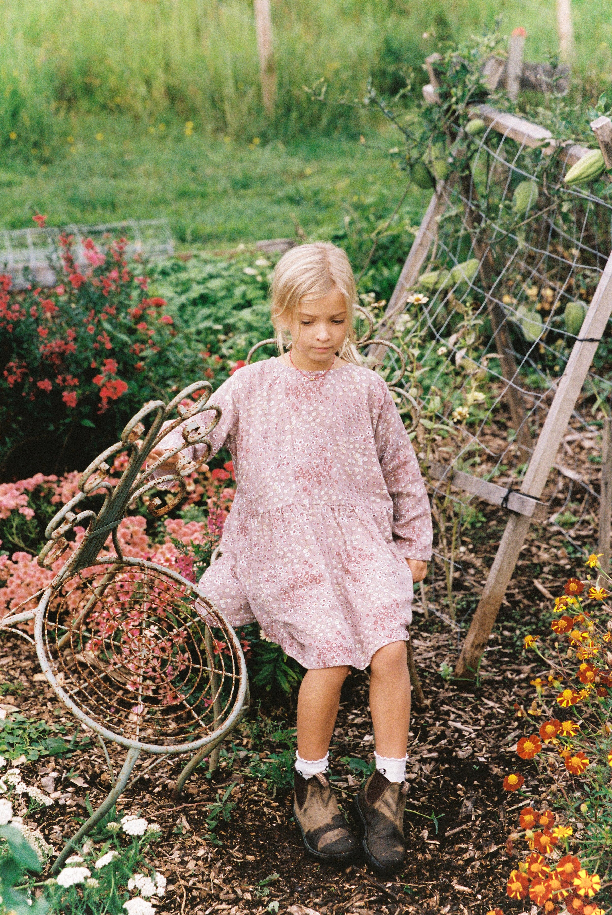 Auguste Dress in Rosewood Vintage Flower