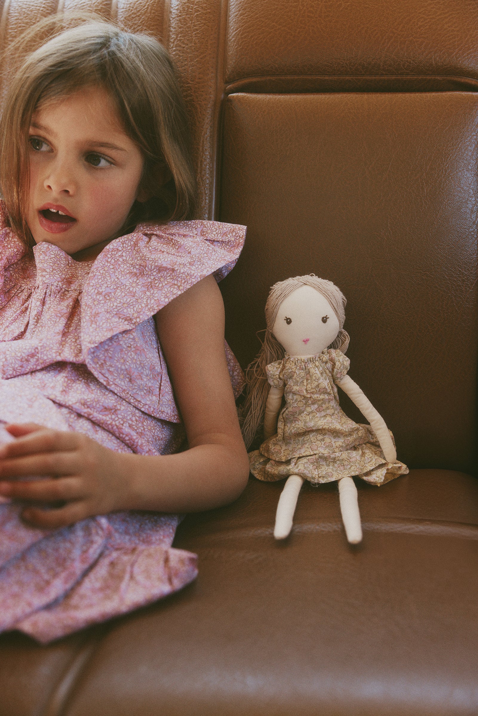 Caramel Dress in Pink Cotton Buds