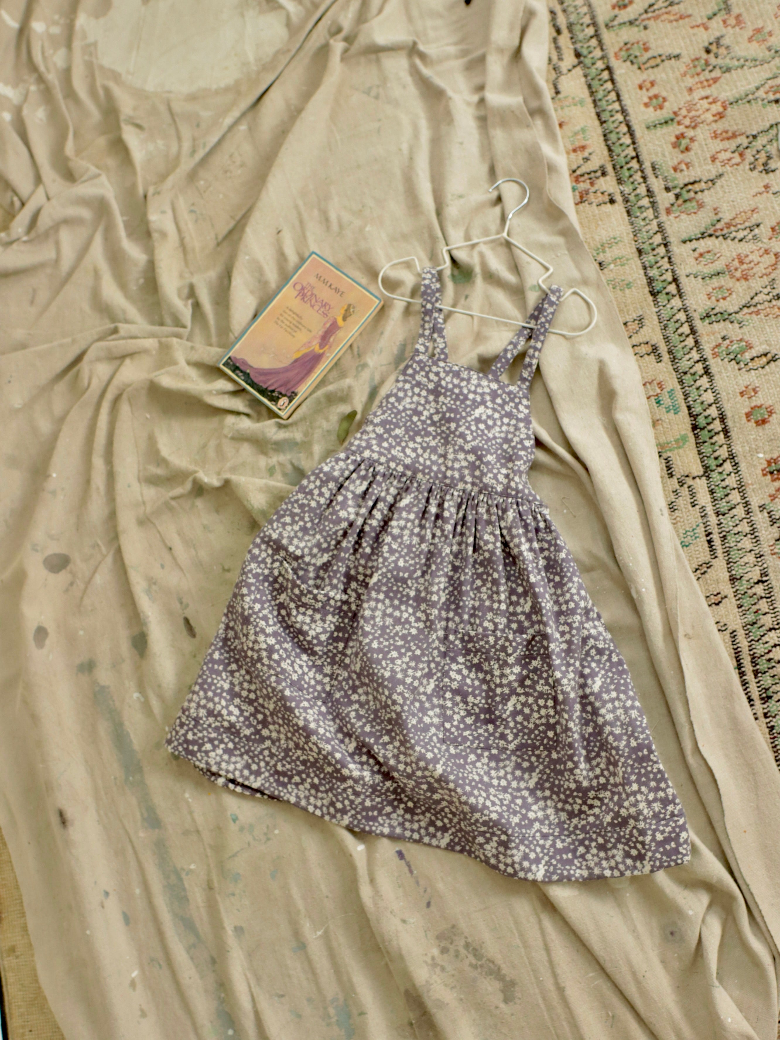 Holiday Dress in Twill Midnight Butterflies