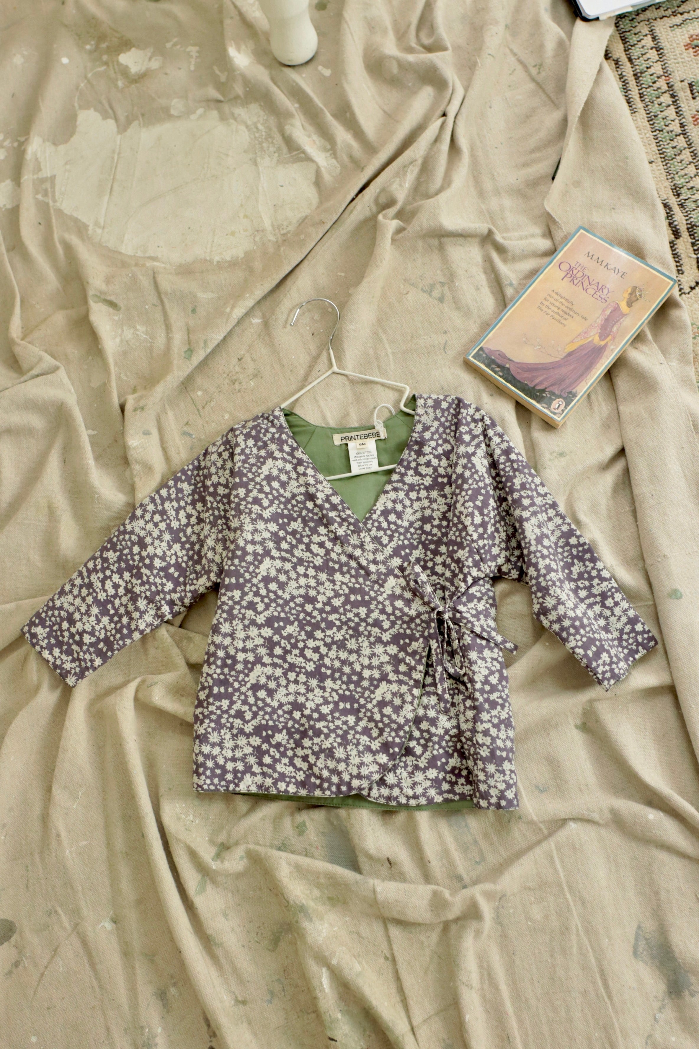 Baby Kimono in Midnight Butterflies - printebebe.com