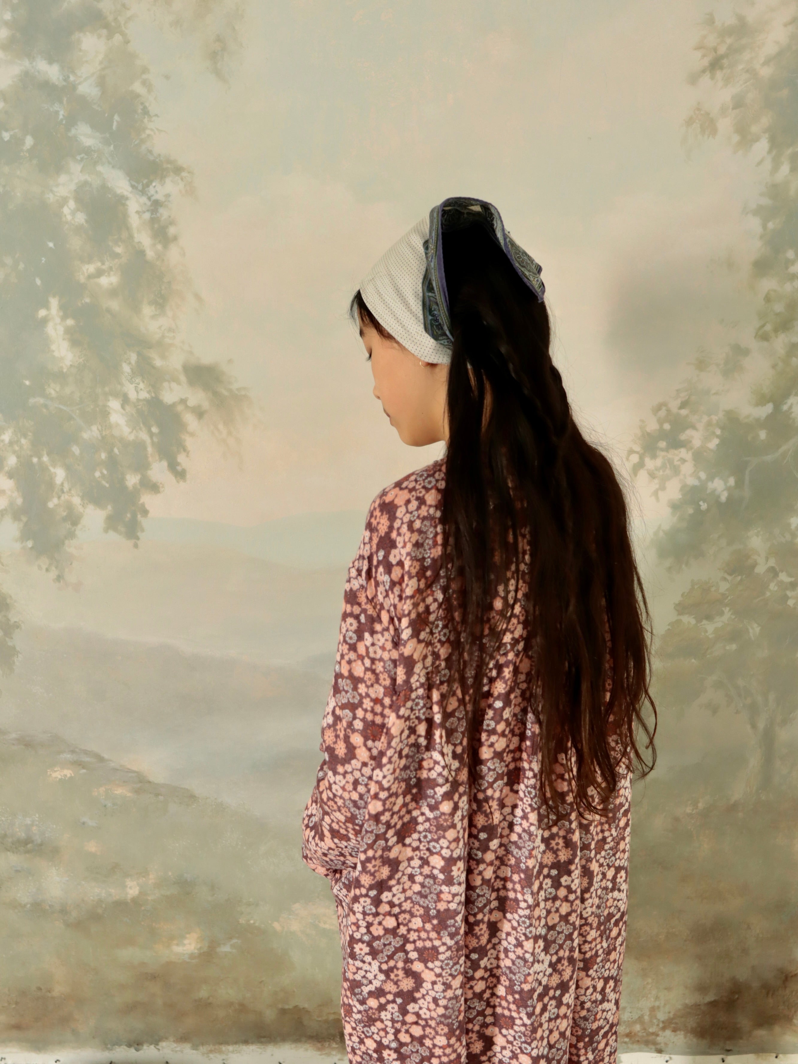 The Tulleries Dress in Burgundy Japan Flower