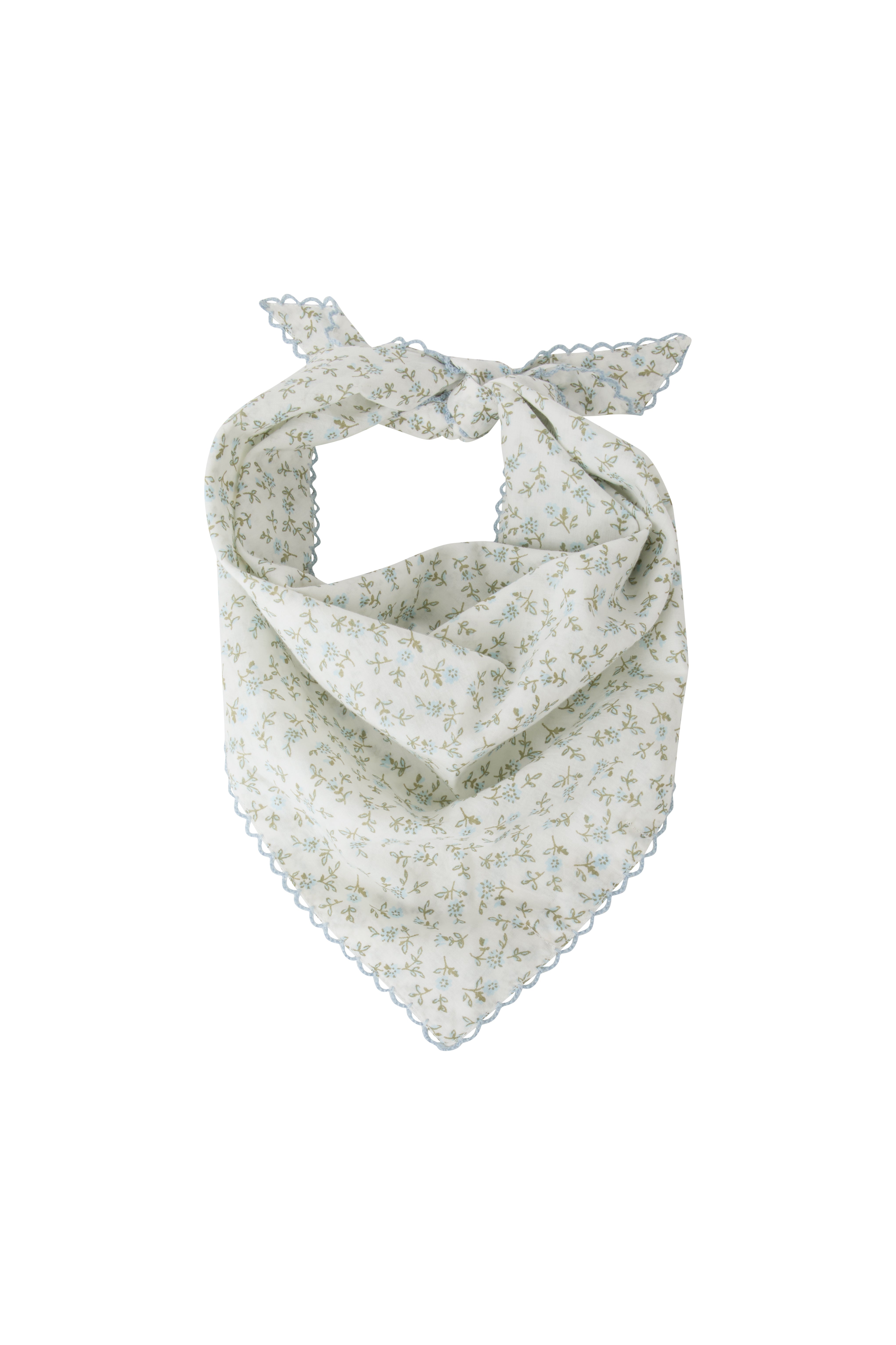Head Scarf in Whisper Blue Falling Daisy