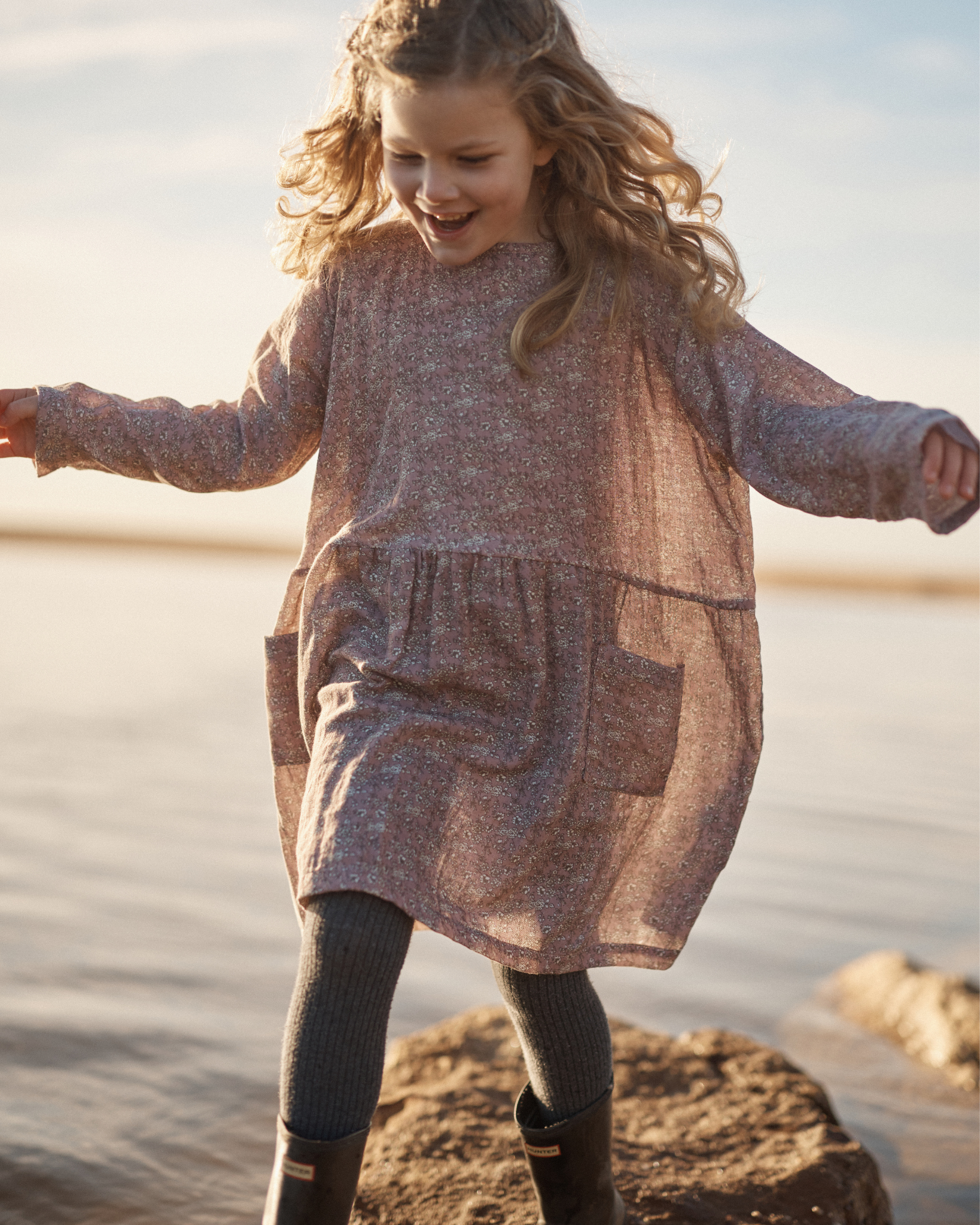 Auguste Dress in Mulberry Forget Me Not