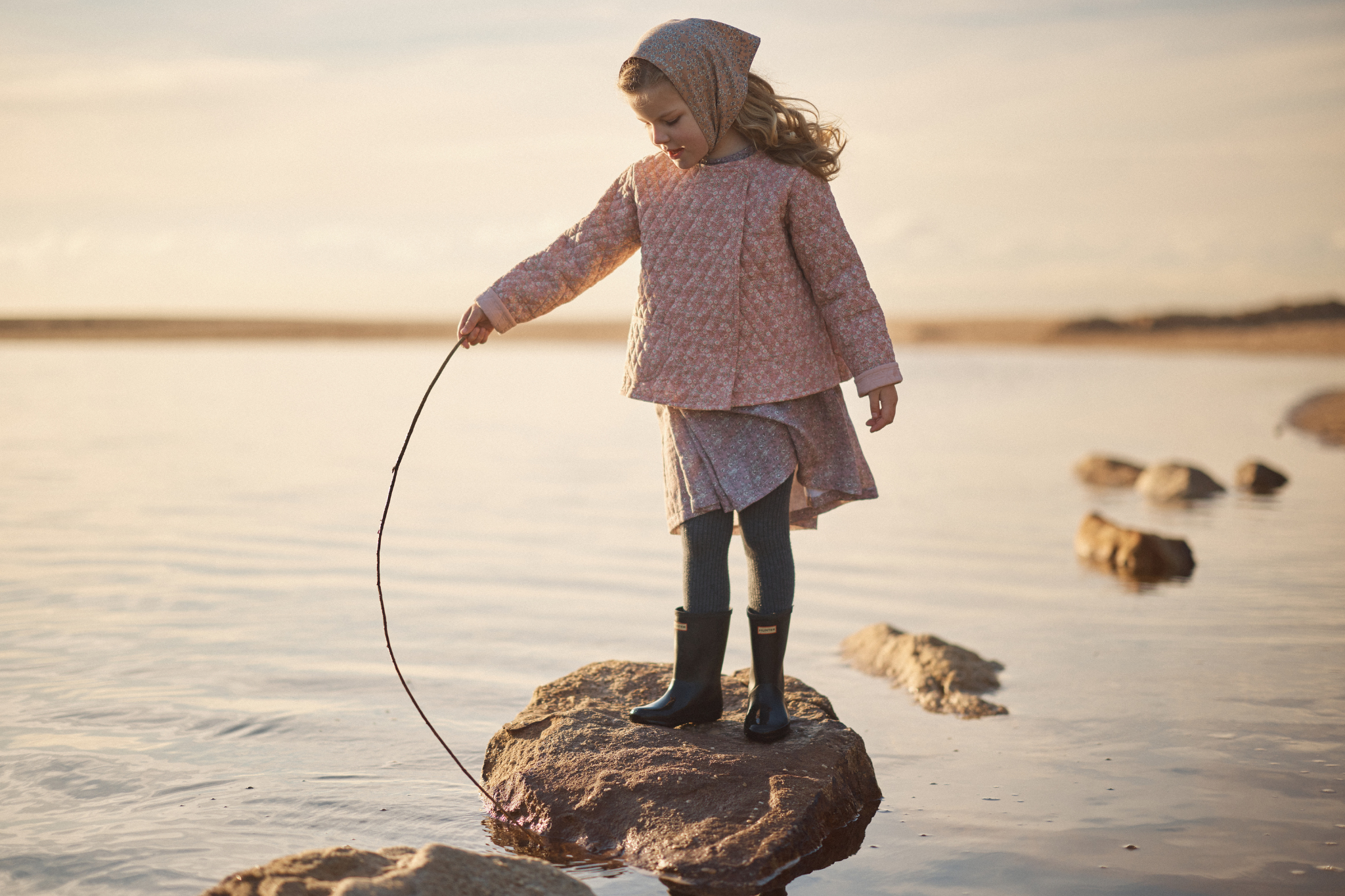 Quilted Jacket in Blush March Flower - Rose Lining