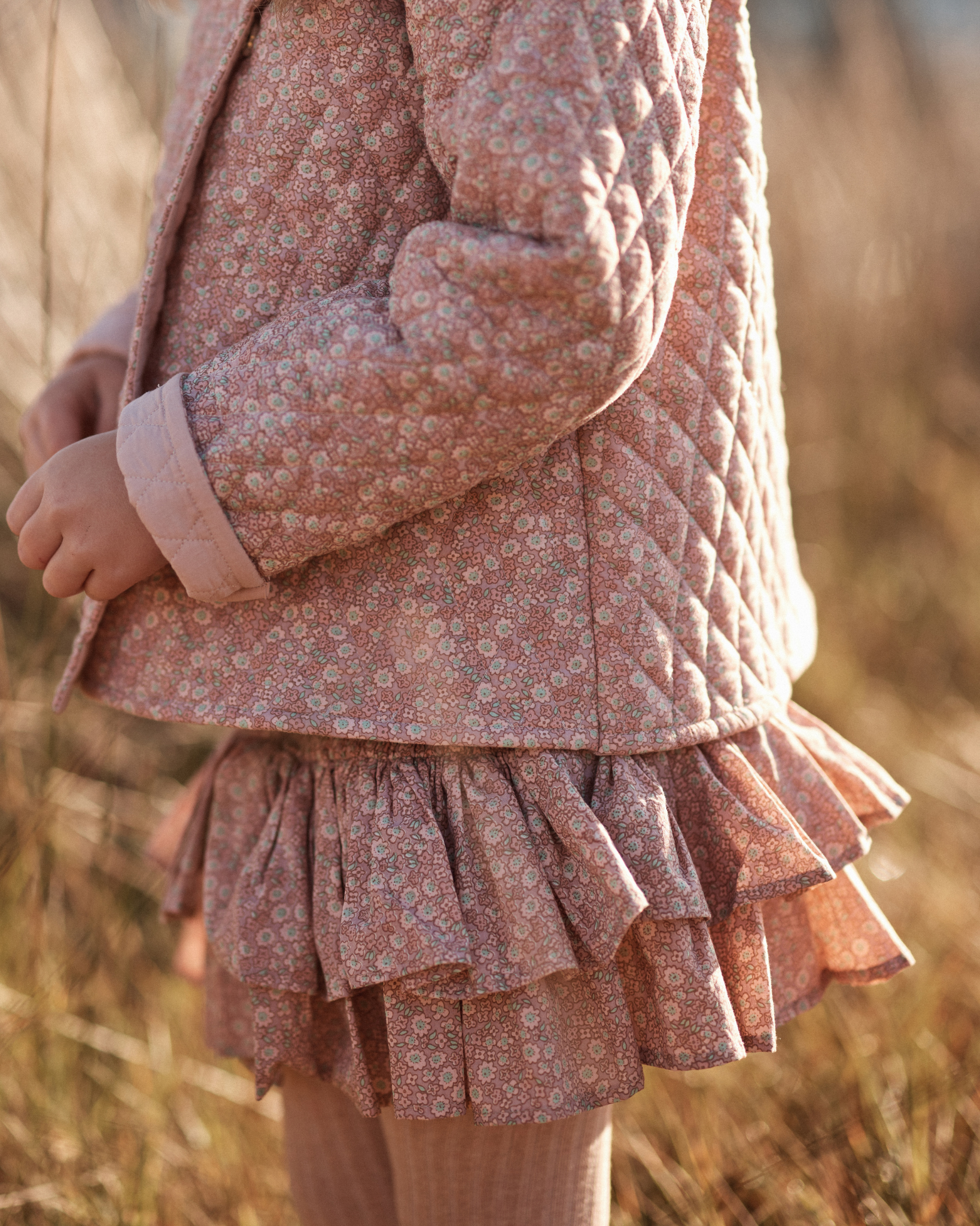 Quilted Jacket in Blush March Flower - Rose Lining
