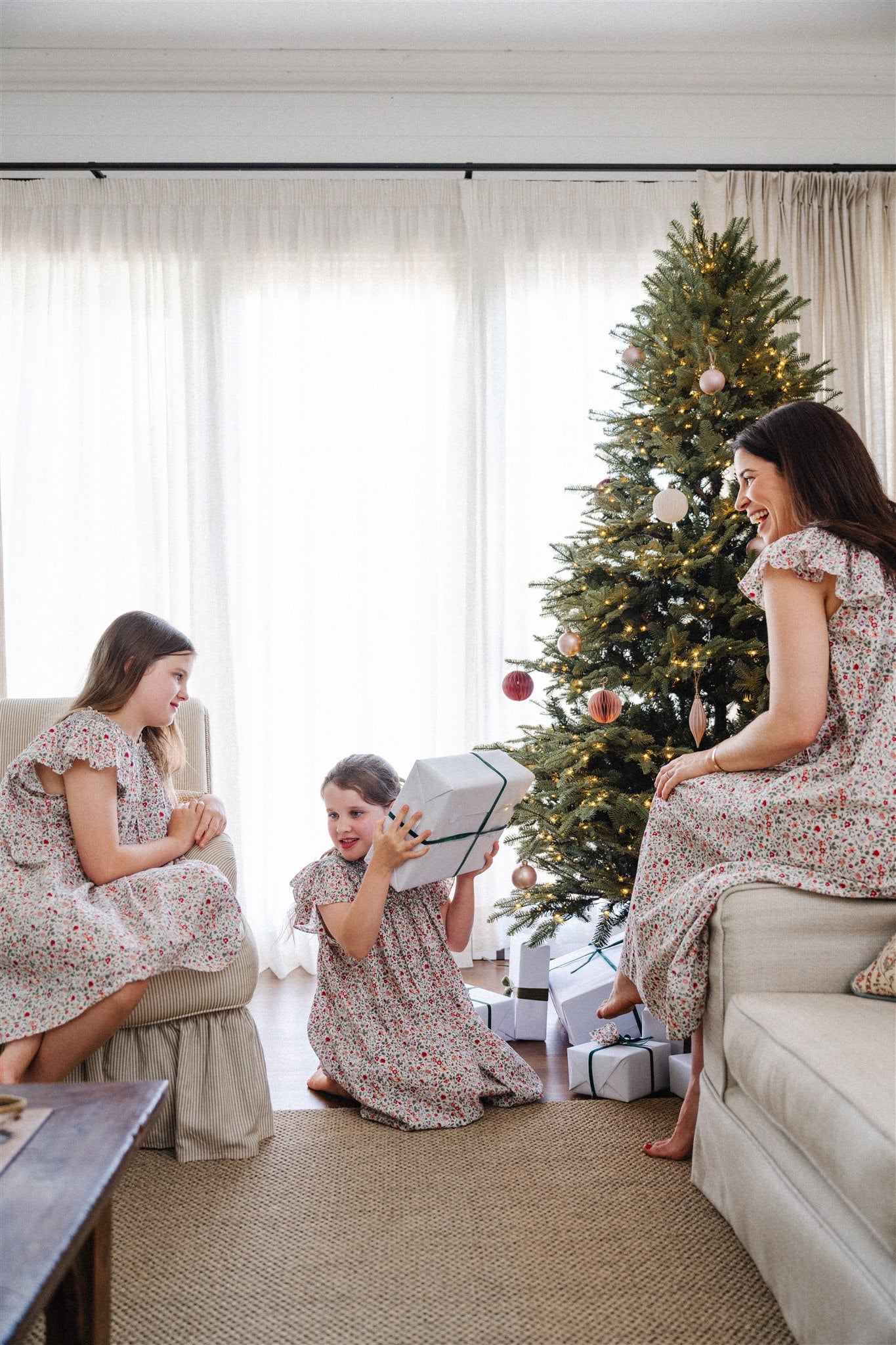 Elodie Dress in Berry Meadow Ditsy