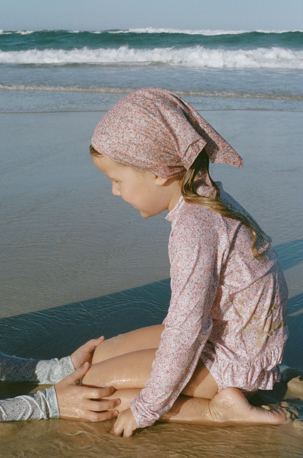 Head Scarf in Rosewater Mini Flower