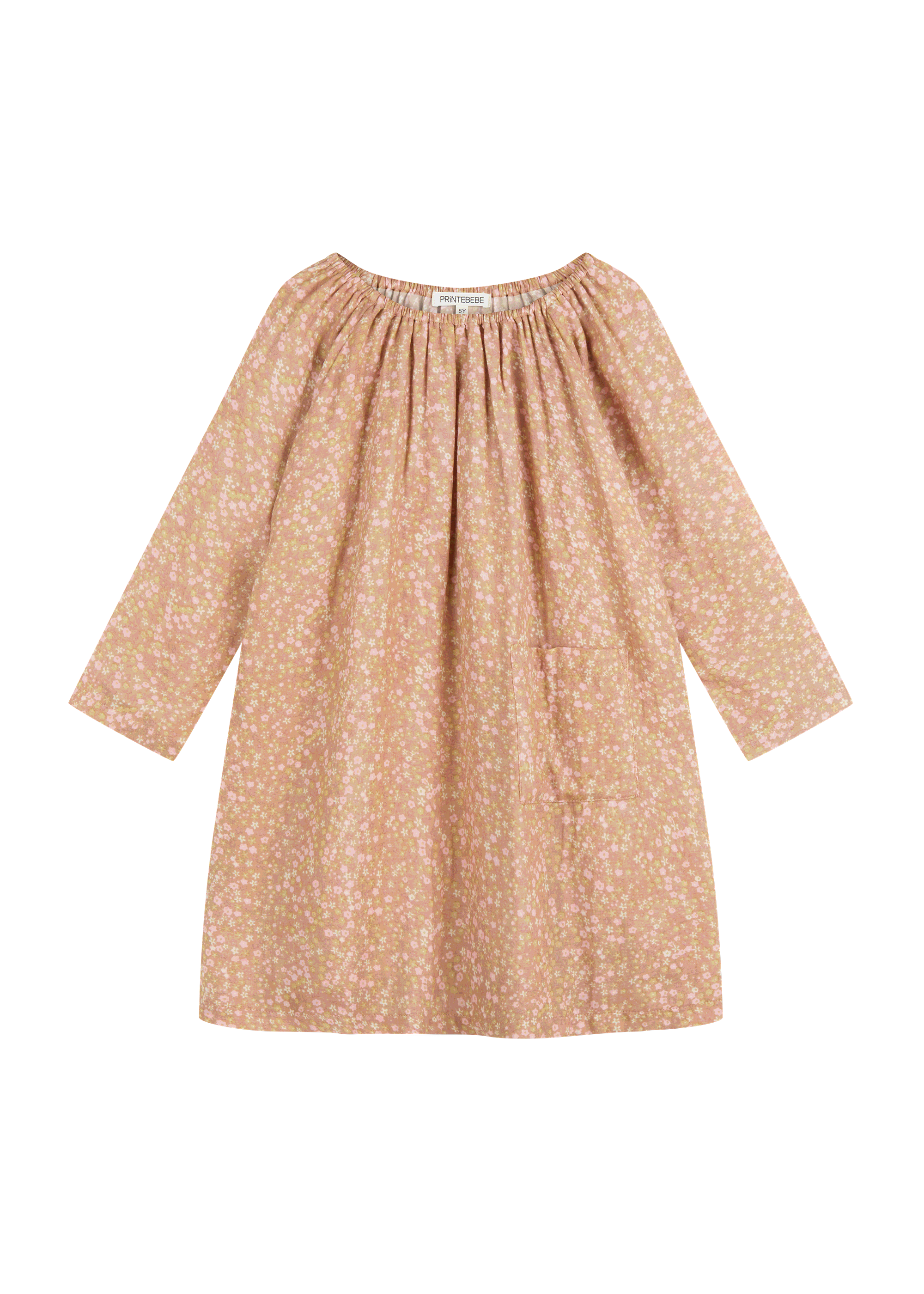 Pocket Smock Dress in Caramel Milky Way