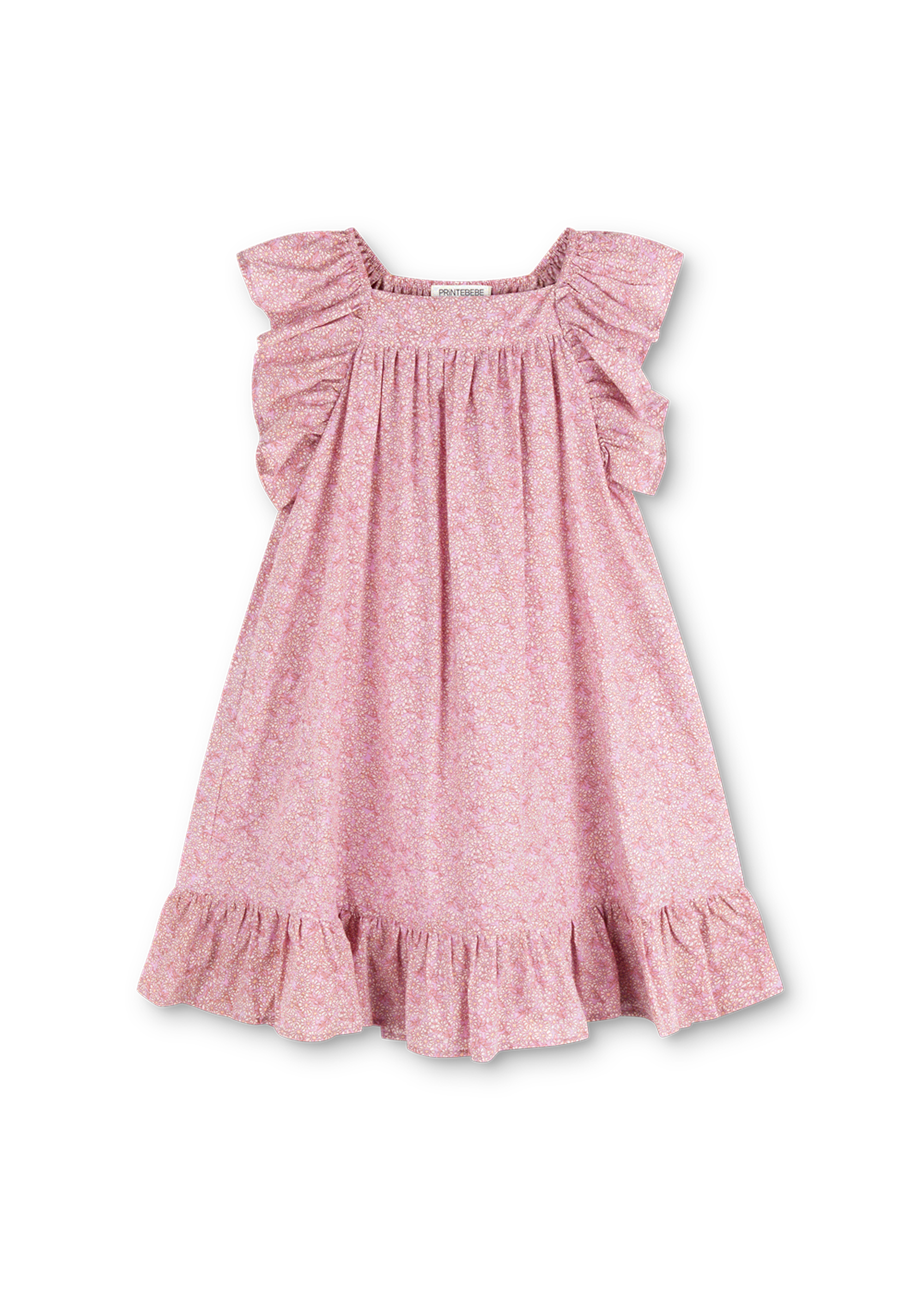 Caramel Dress in Pink Cotton Buds - printebebe.com