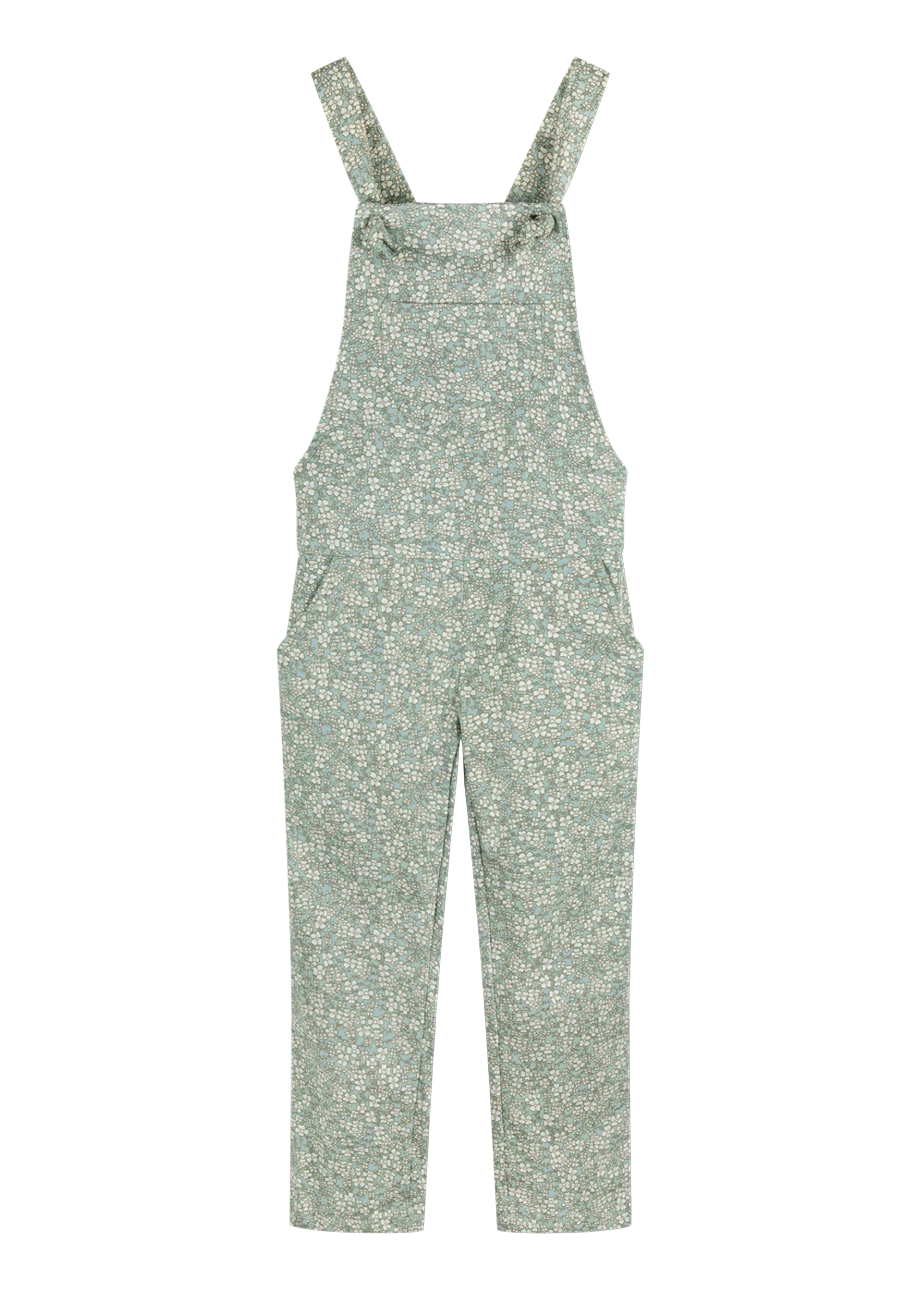 Tie Front Overalls in Heavy Duty Twill Winter Daisy - printebebe.com