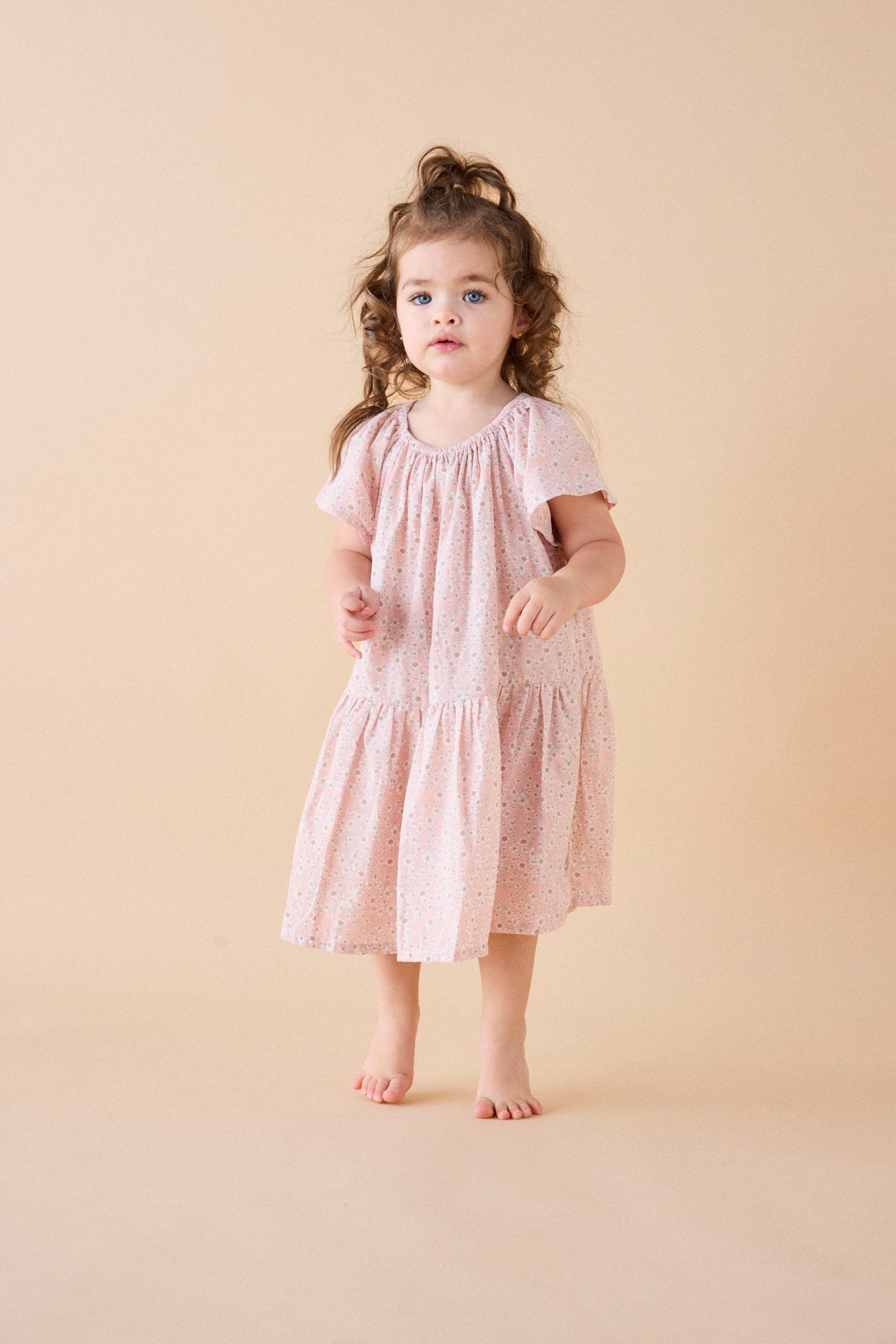 Flutter Dress in Pretty Pink Wildflower - printebebe.com
