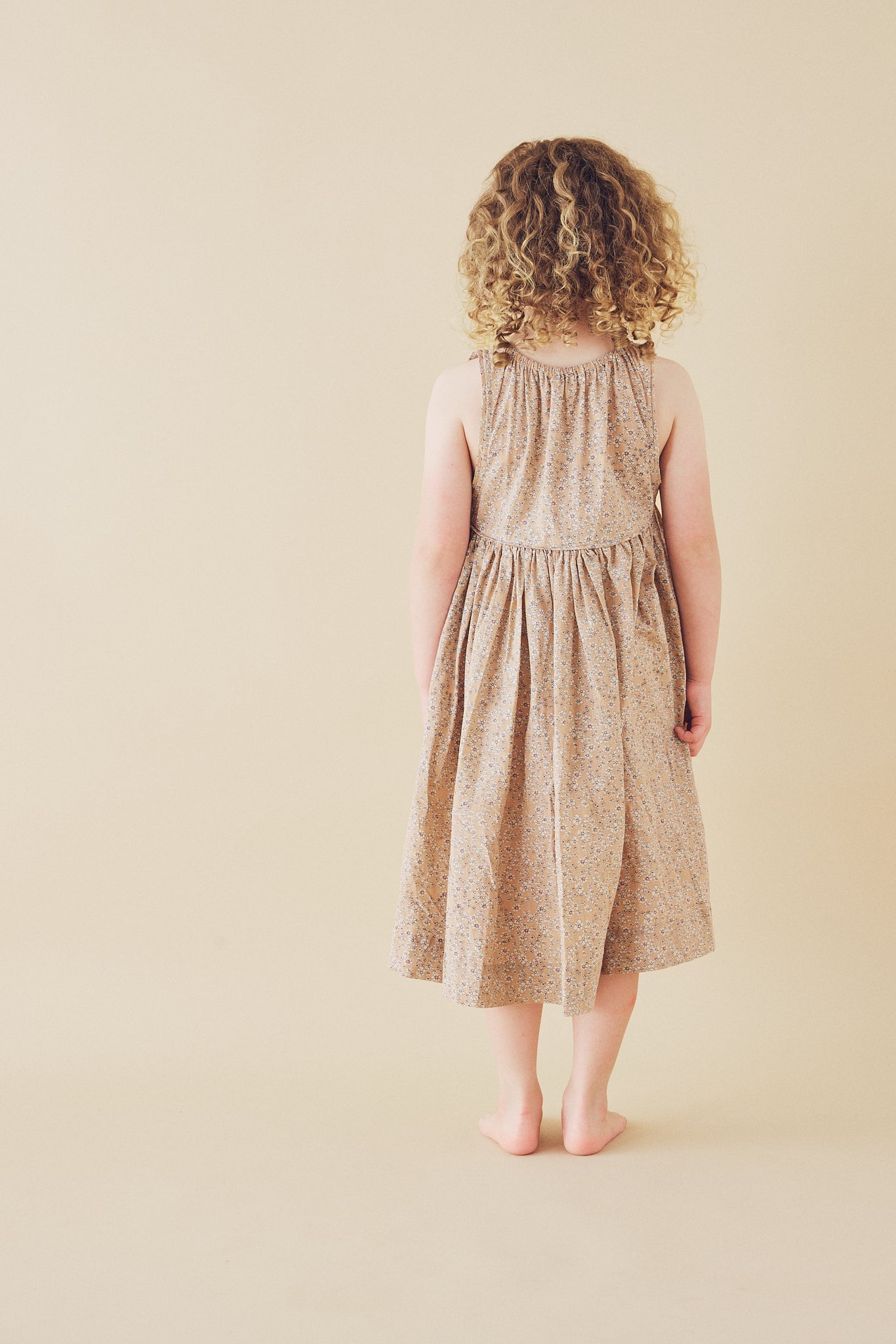 Swirl Dress in Wheat Wildflowers - printebebe.com