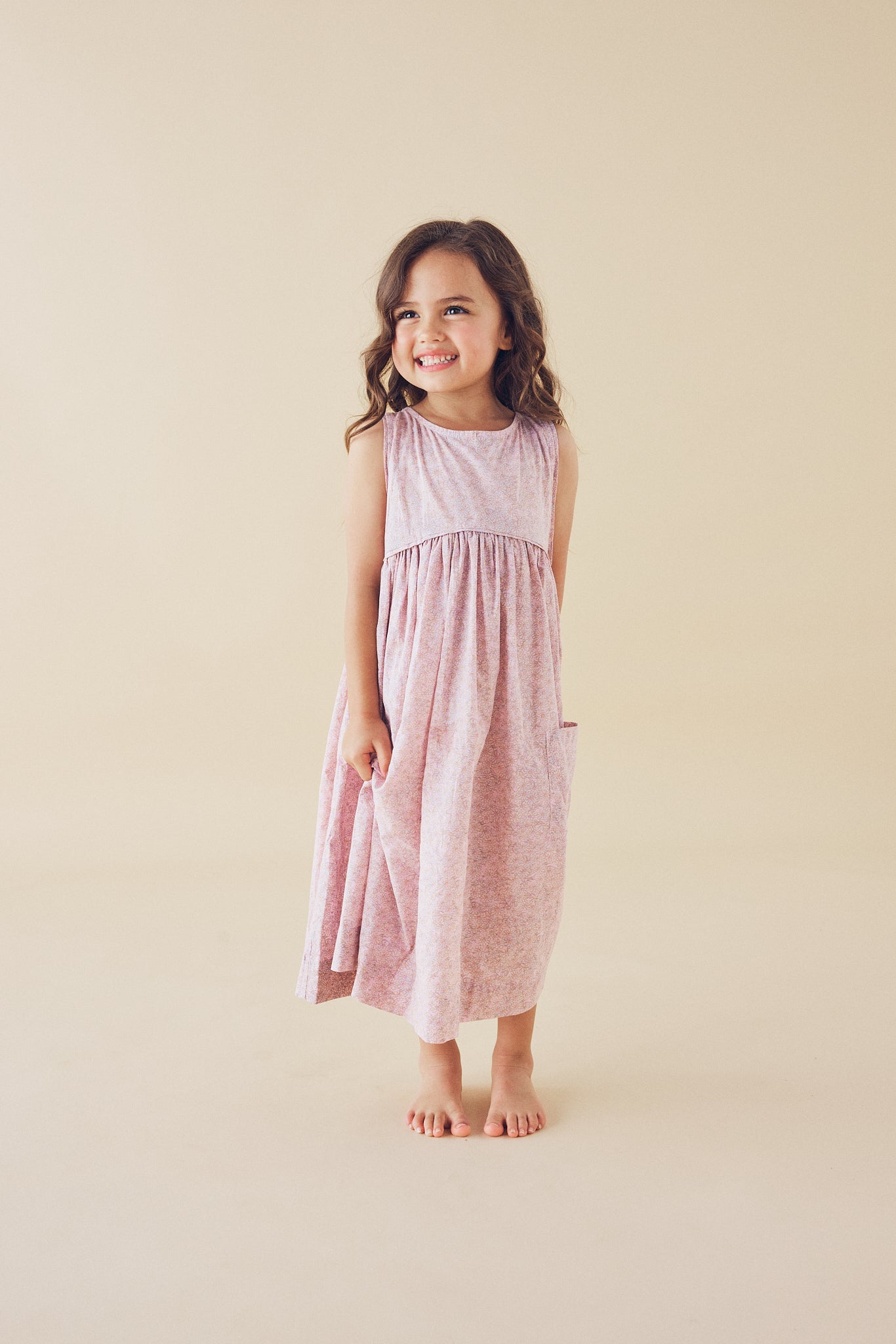 Swirl Dress in Lilac Cottonbuds - printebebe.com