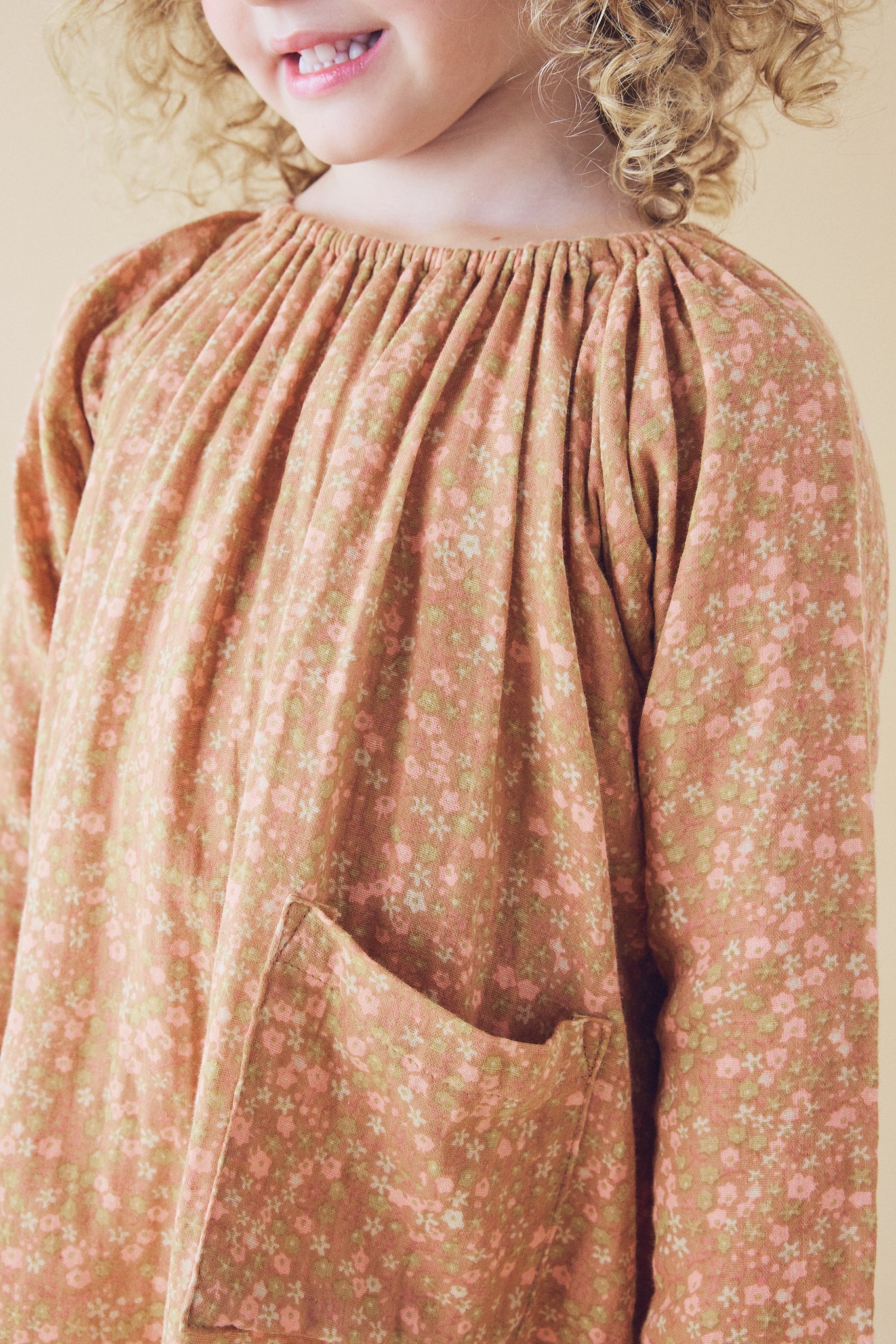 Smock Dress in Caramel Milkyway - printebebe.com