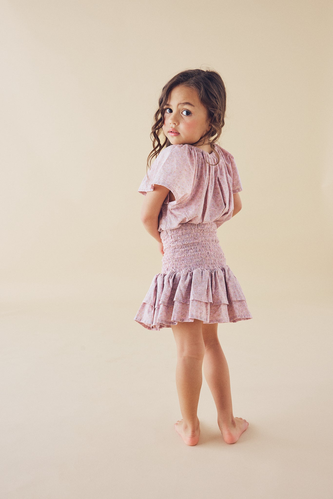 Ra-ra Skirt in Lilac Cotton Buds - printebebe.com