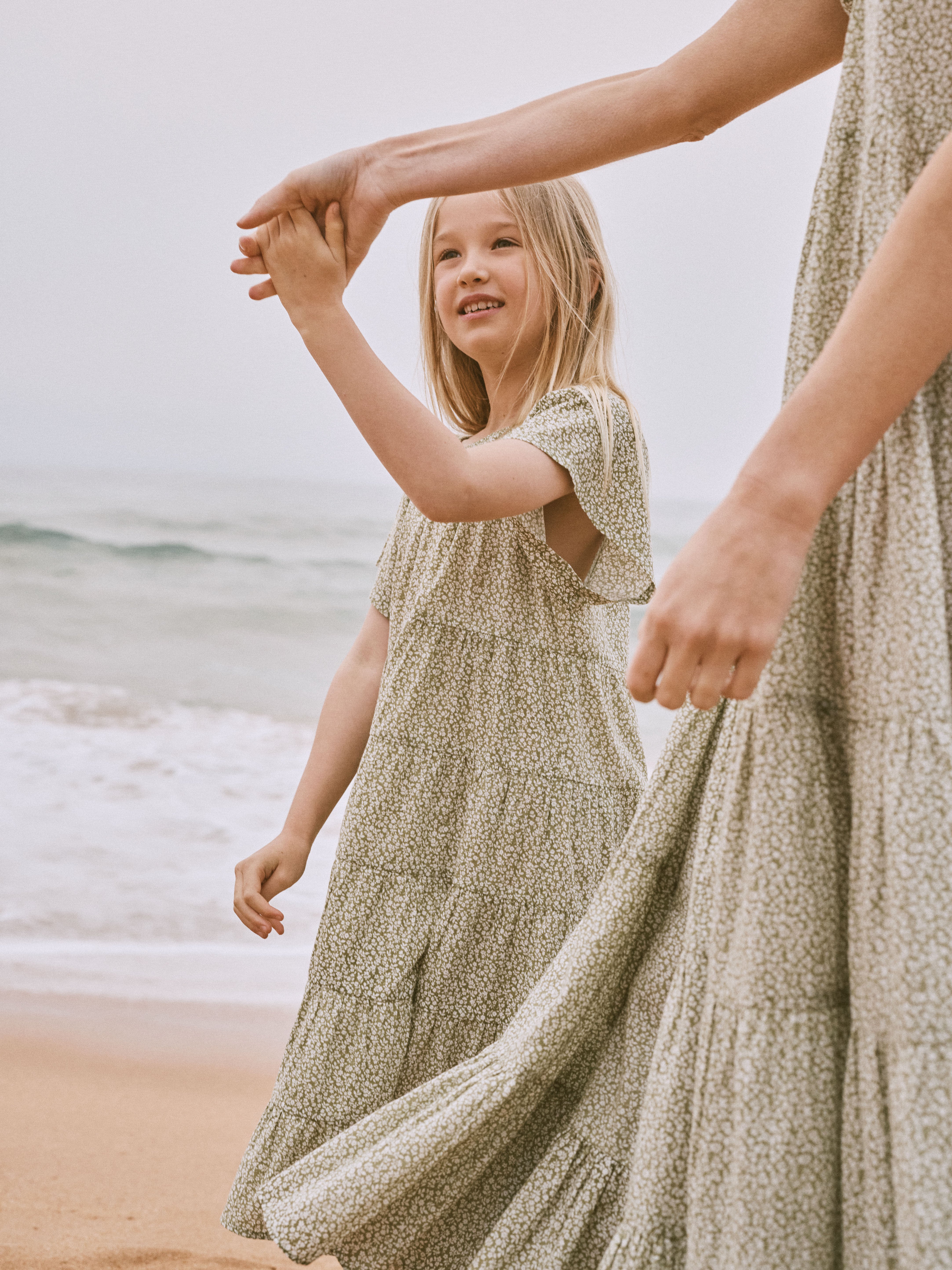 Mademoiselle Dress in Sage Posy