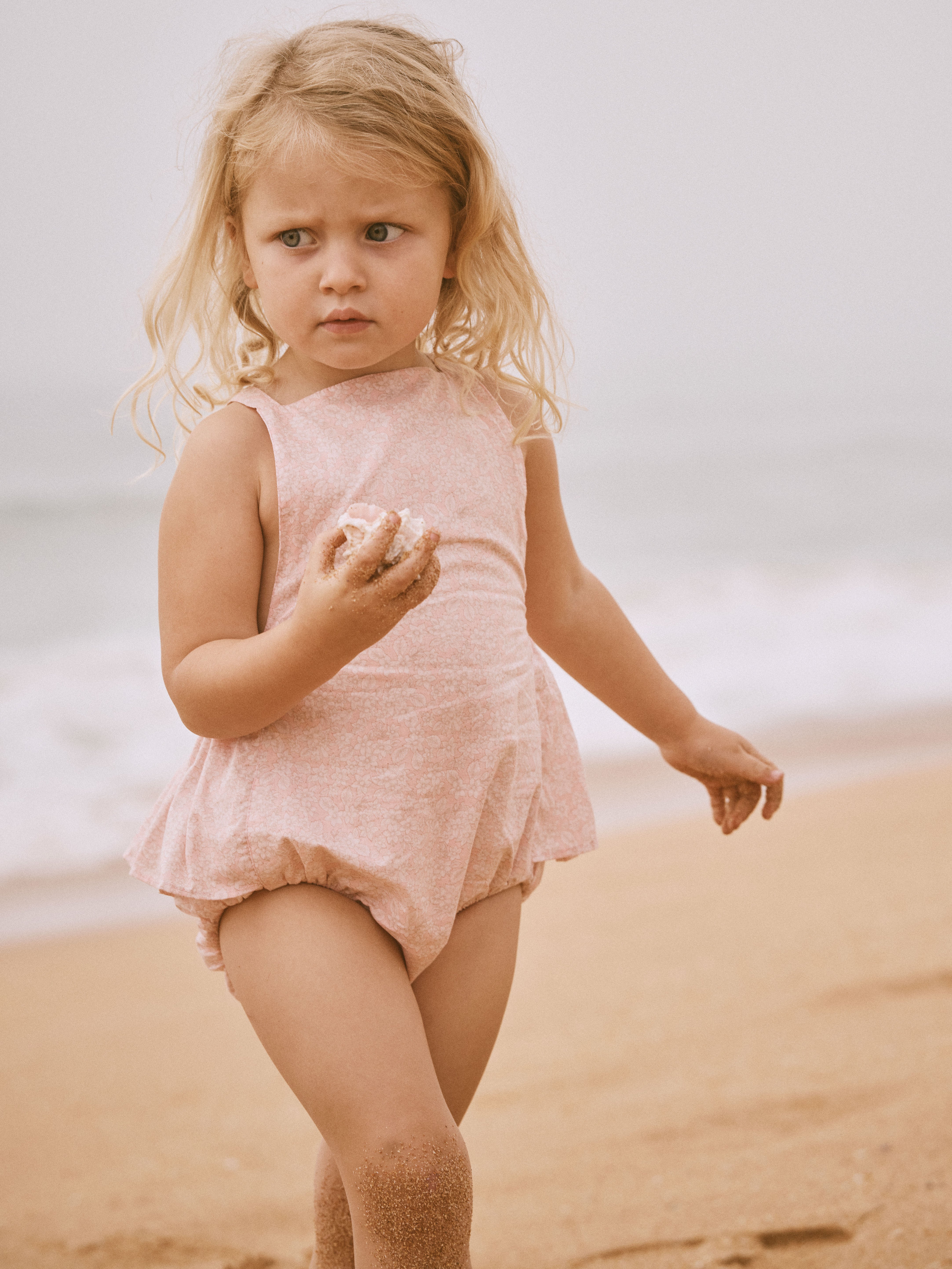 Sunshine Romper in Petal Pink Field Flower