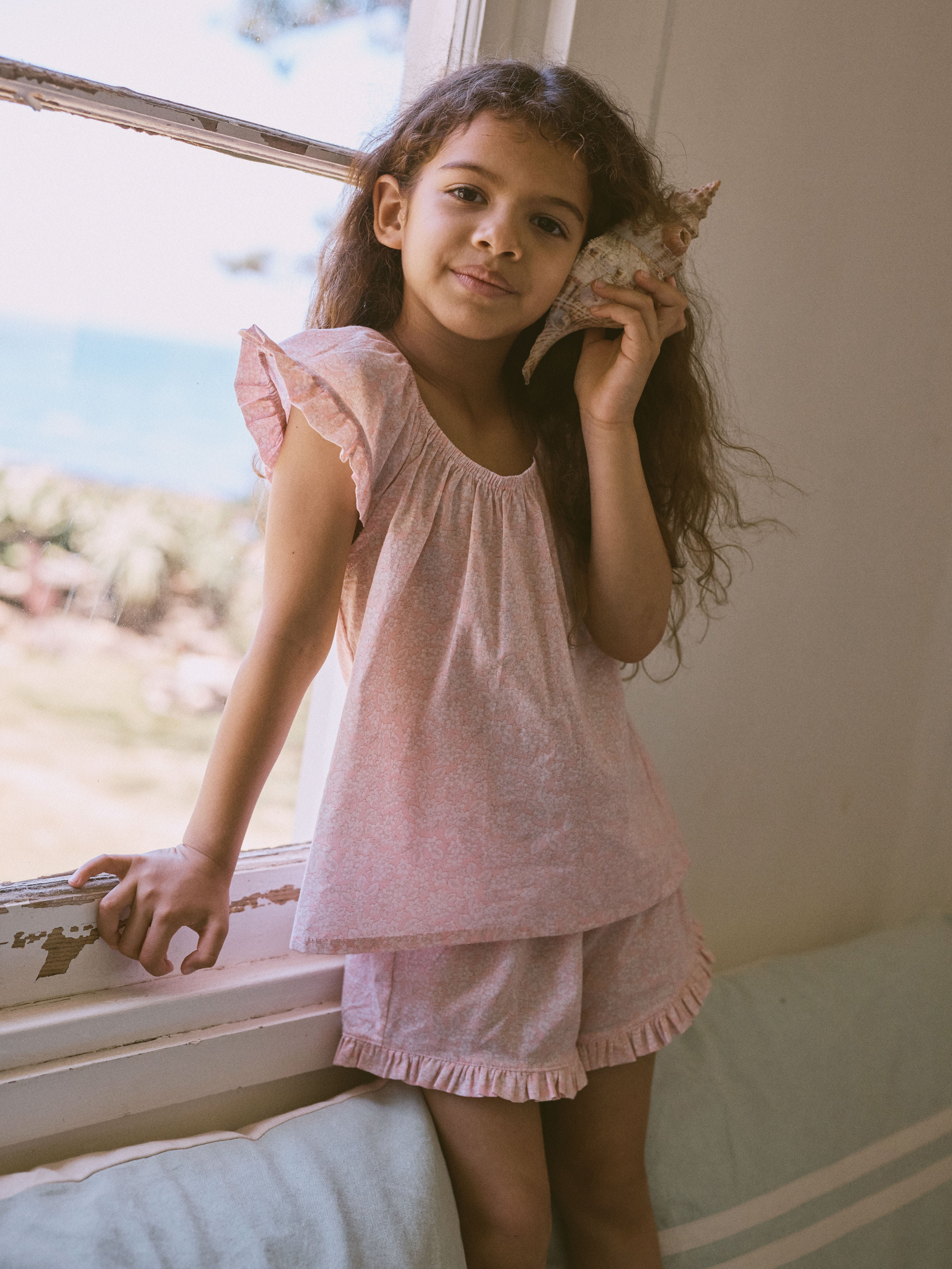Pyjama Day Set in Petal Pink Field Flower