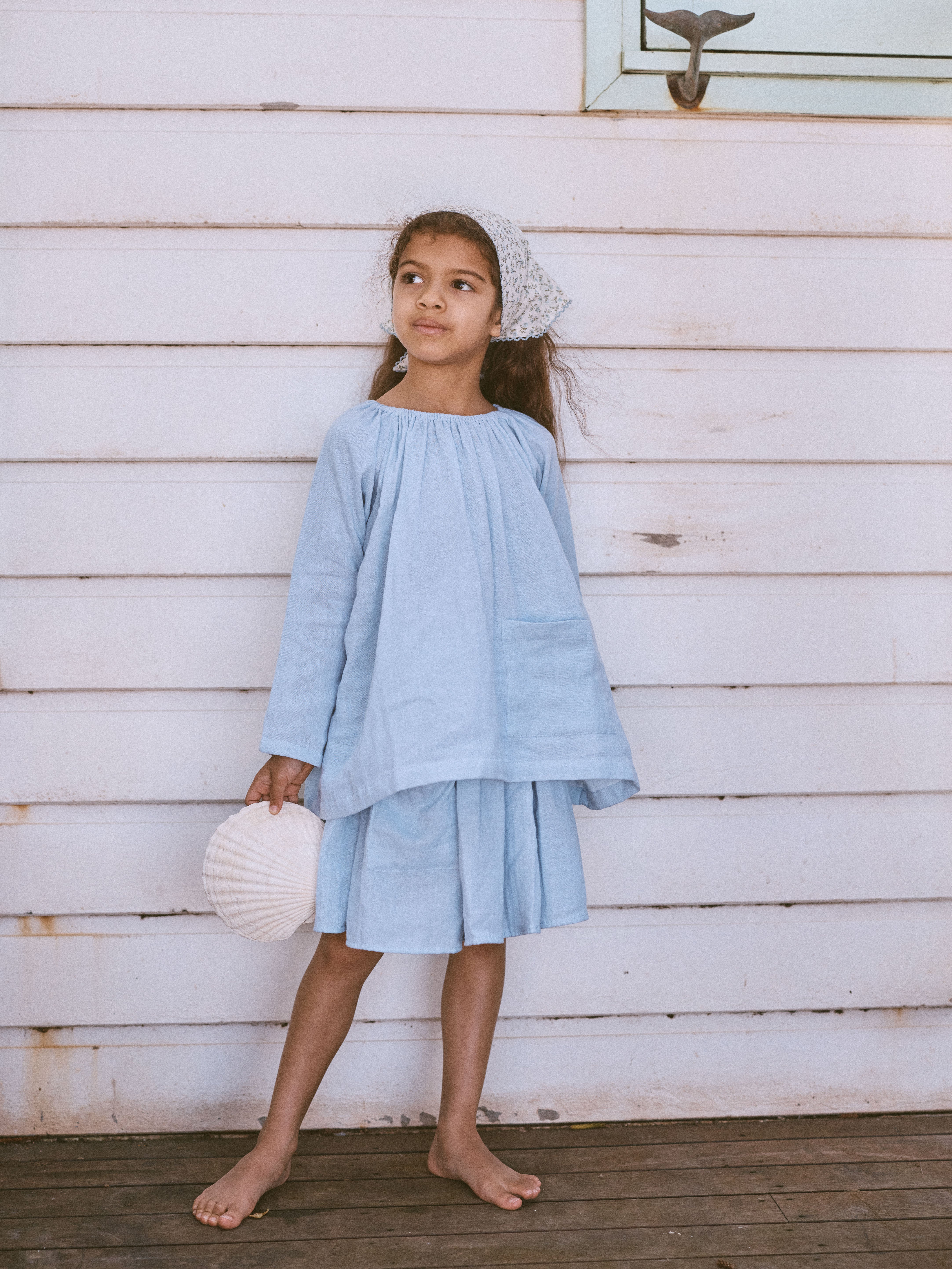 Pocket Smock in Whisper Blue