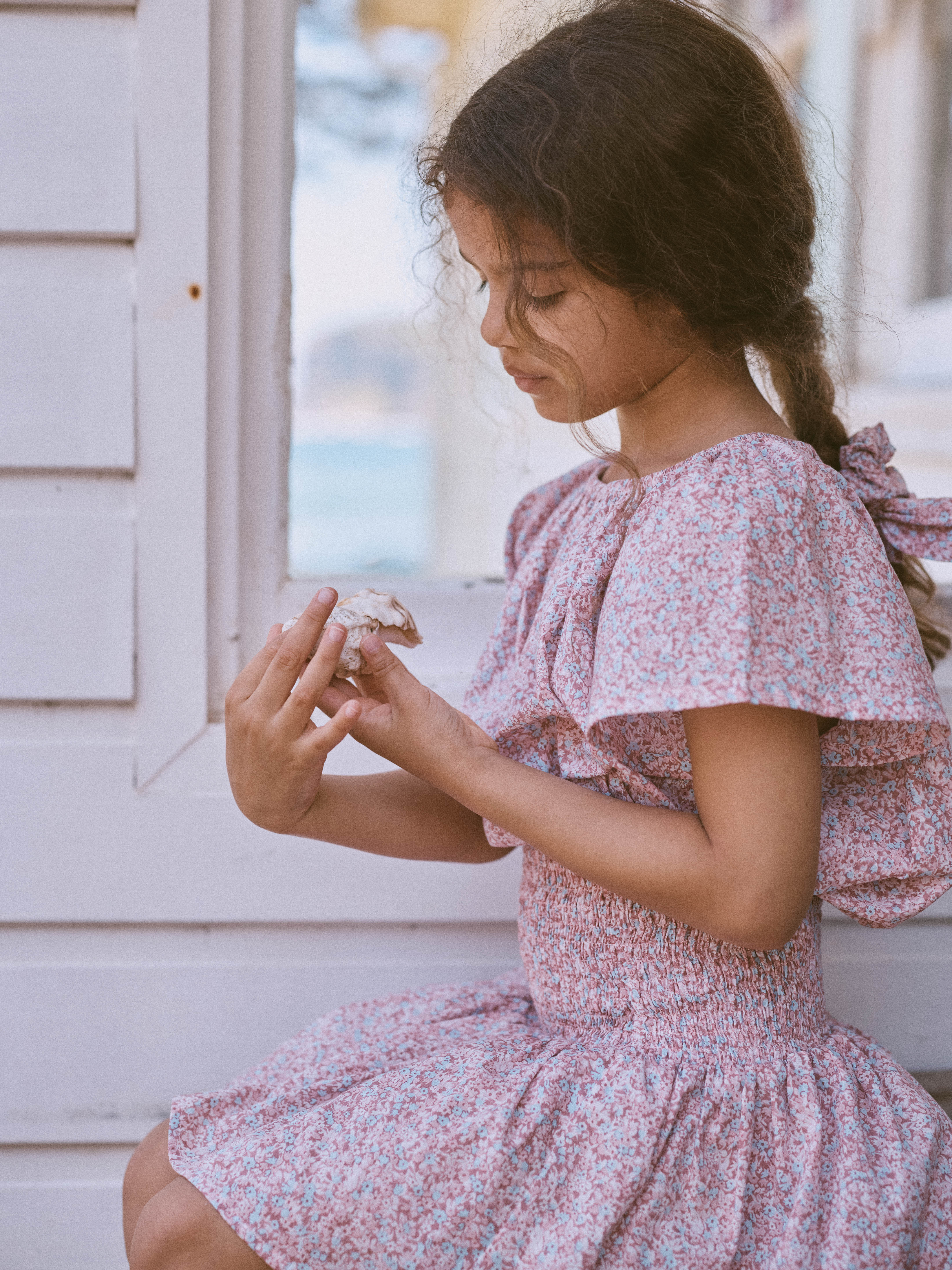 Flutter Top in Rosewater Mini Flower