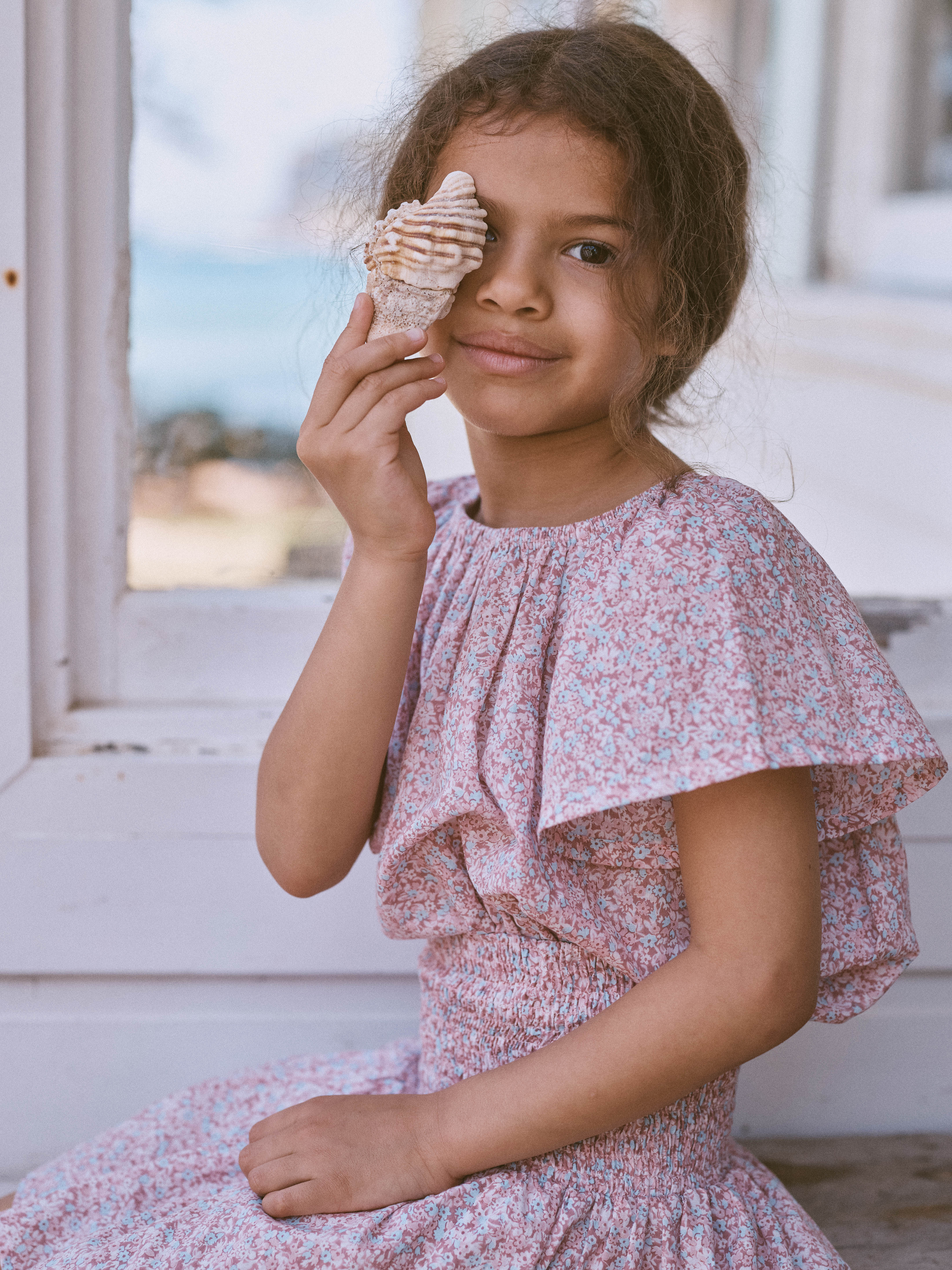 Flutter Top in Rosewater Mini Flower