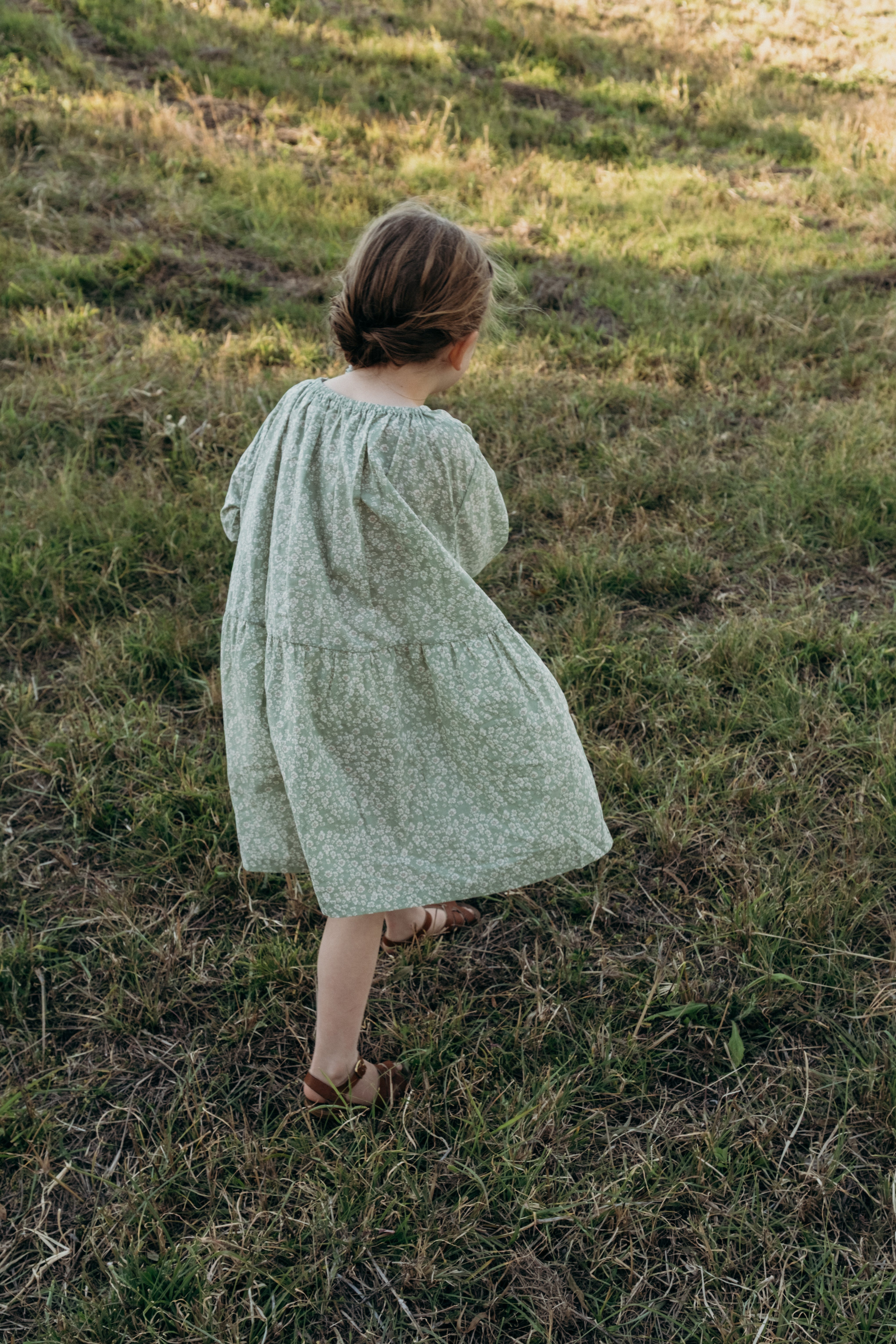 Auguste Dress in Mint Green Wild Flower