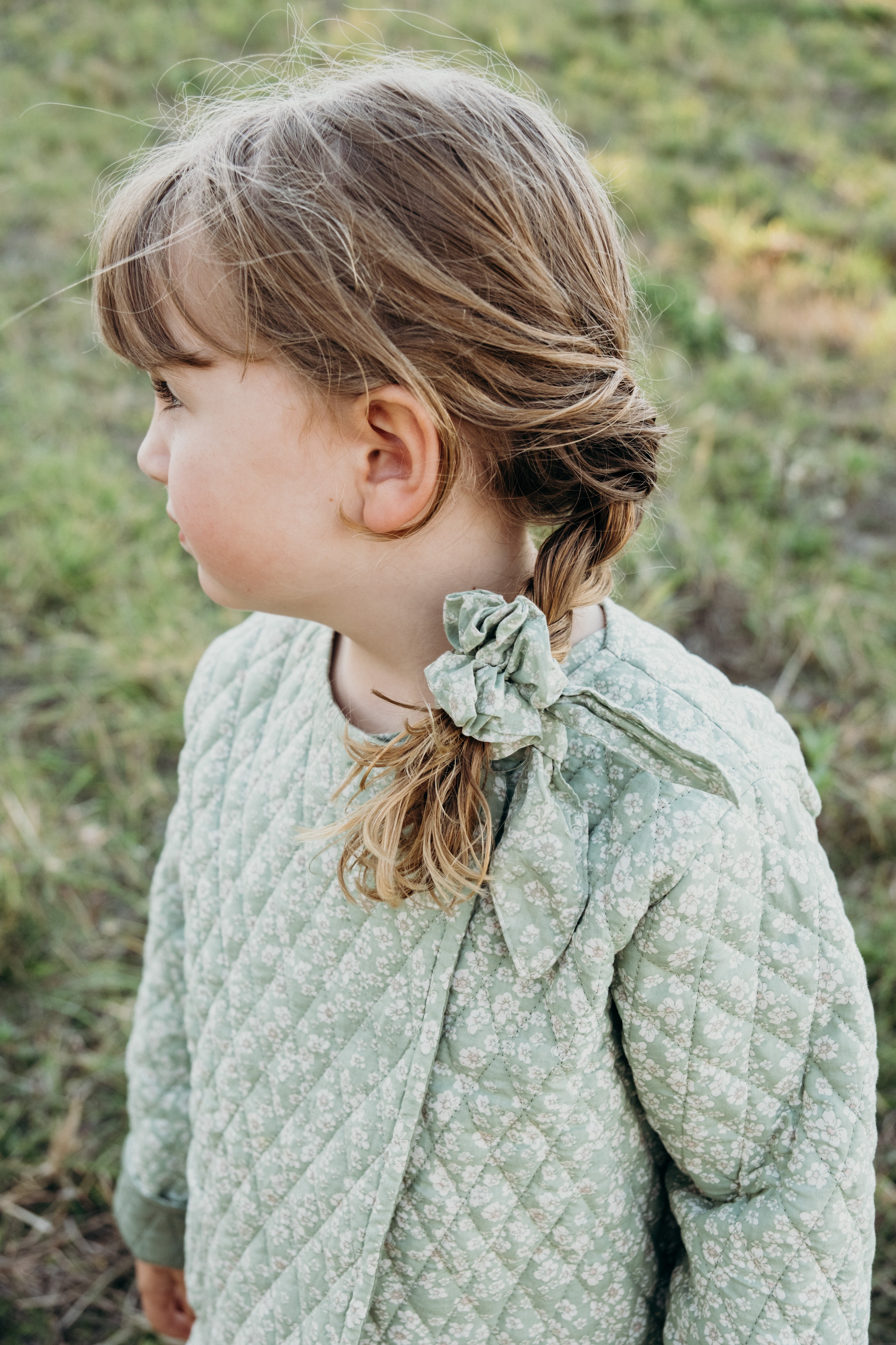Quilted Jacket in Mint Green Wild Flower