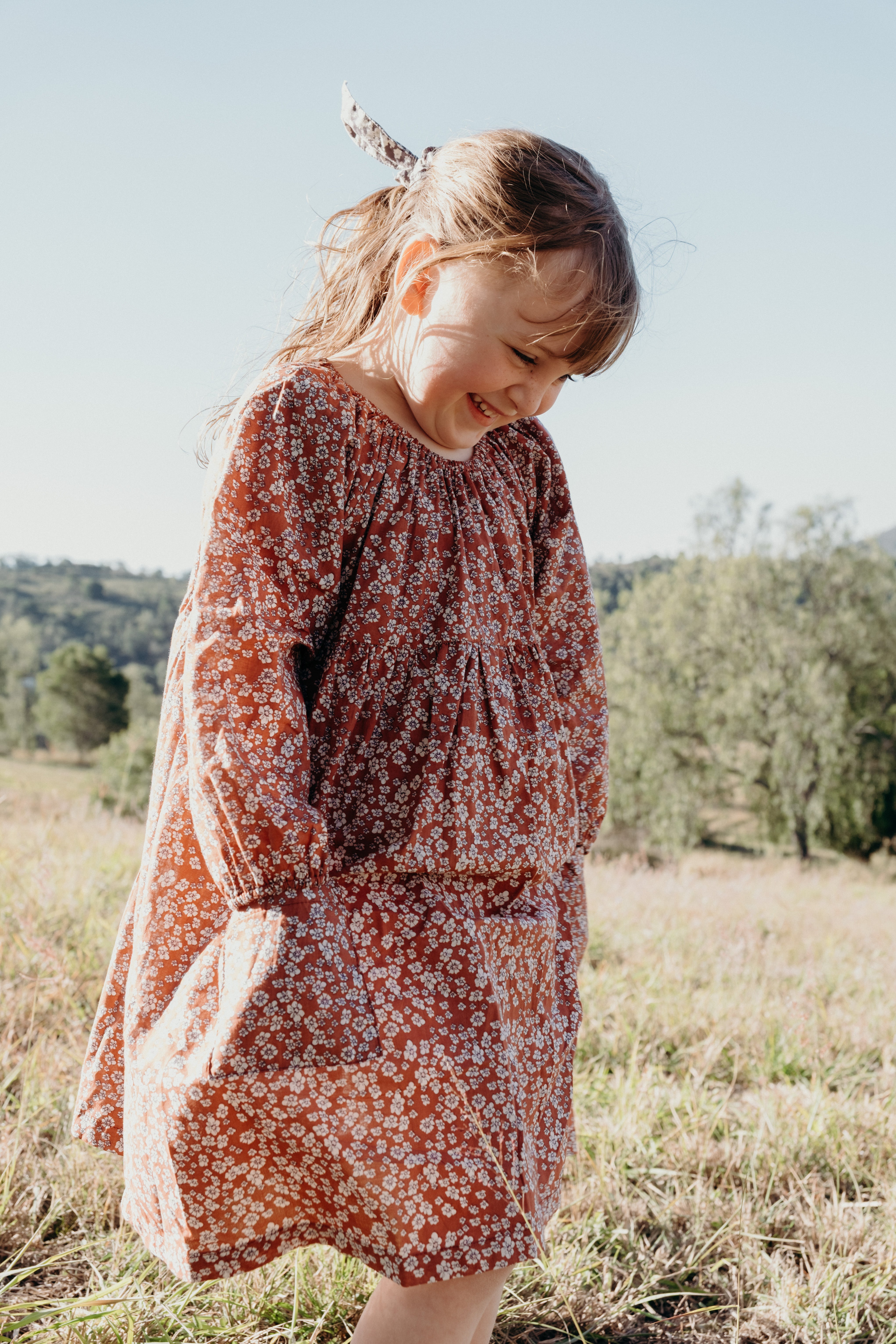 Olivia Dress in Terracotta Wild Flower