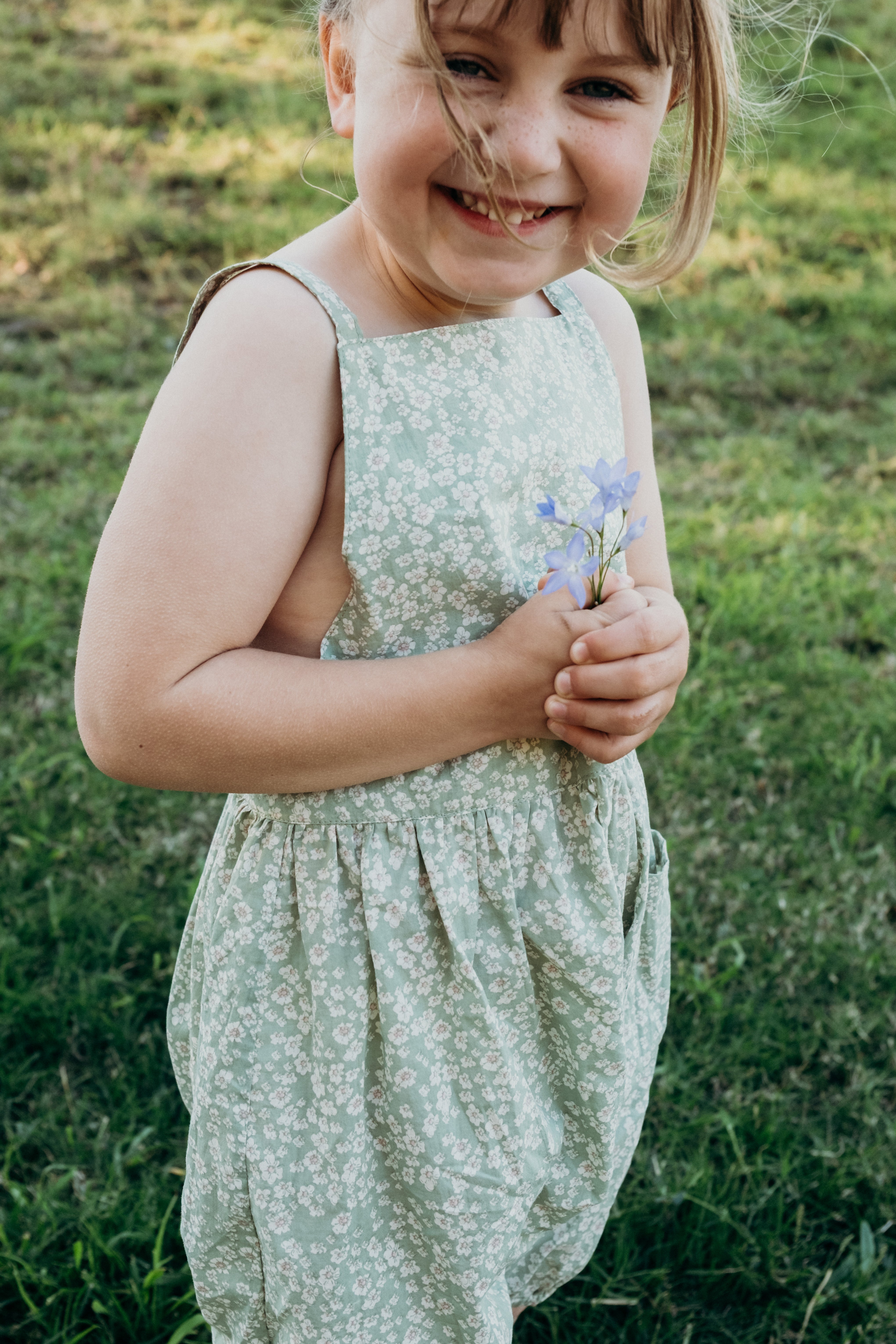 Away Jumpsuit in Mint Green Wild Flower