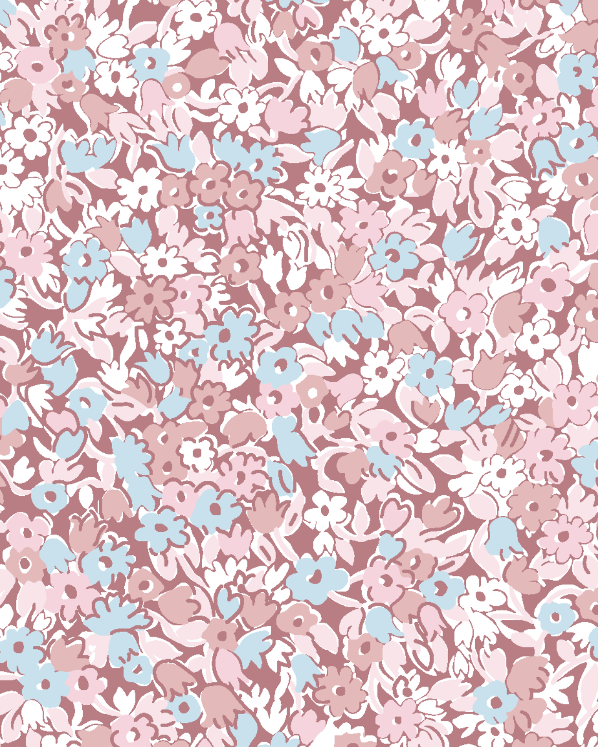 Long Sleeve one Piece in Rosewater Mini Flower - printebebe.com