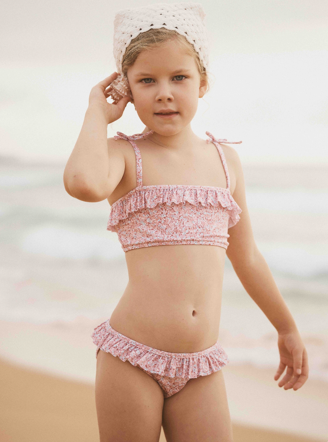 Frill Bikini in Rosewater Mini Flower
