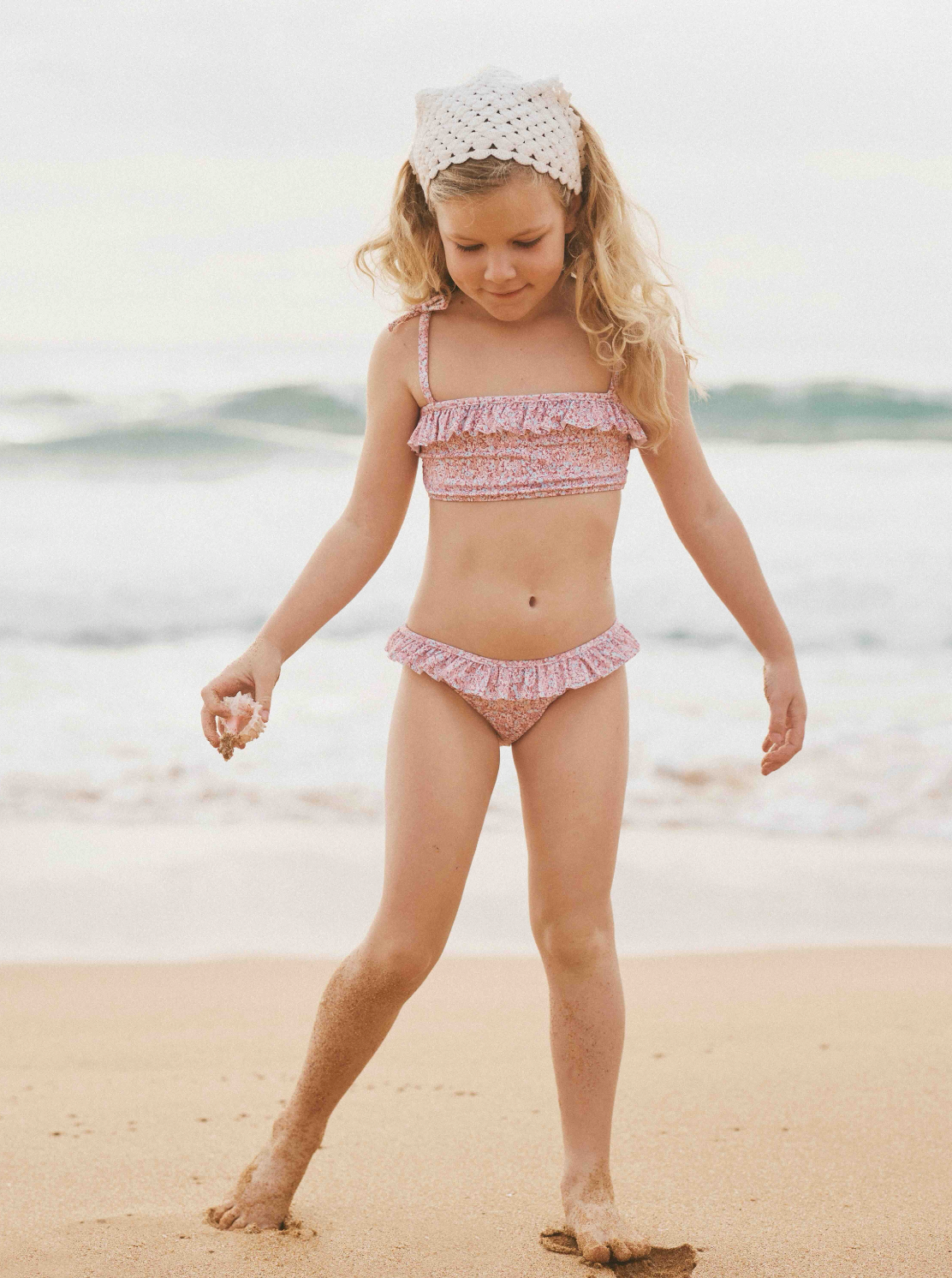 Frill Bikini in Rosewater Mini Flower - printebebe.com