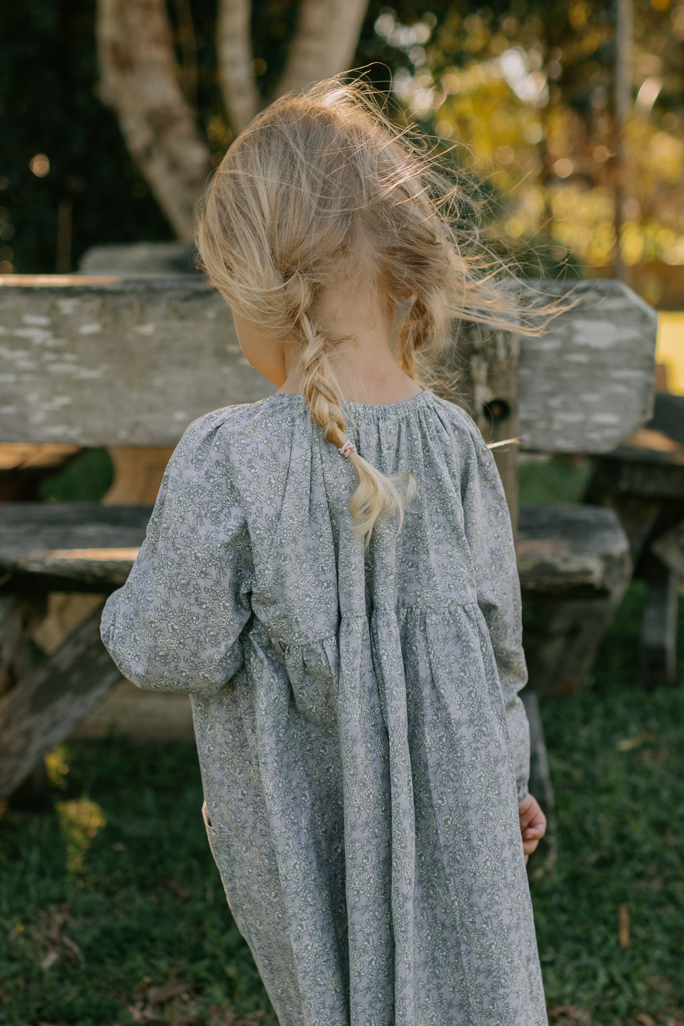 Olivia Dress in Dusk Forget Me Not - printebebe.com