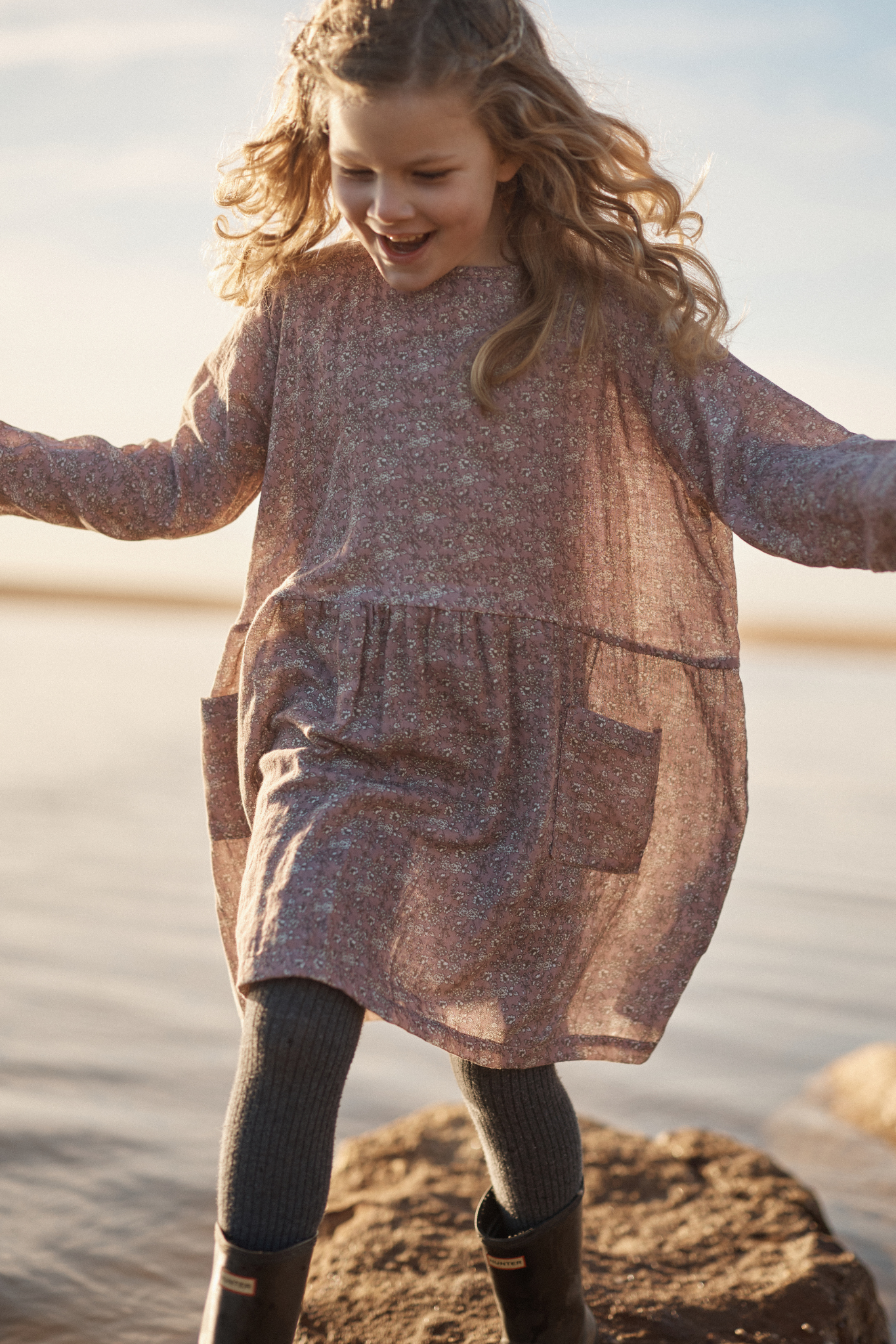 Auguste Dress in Mulberry Forget Me Not - printebebe.com