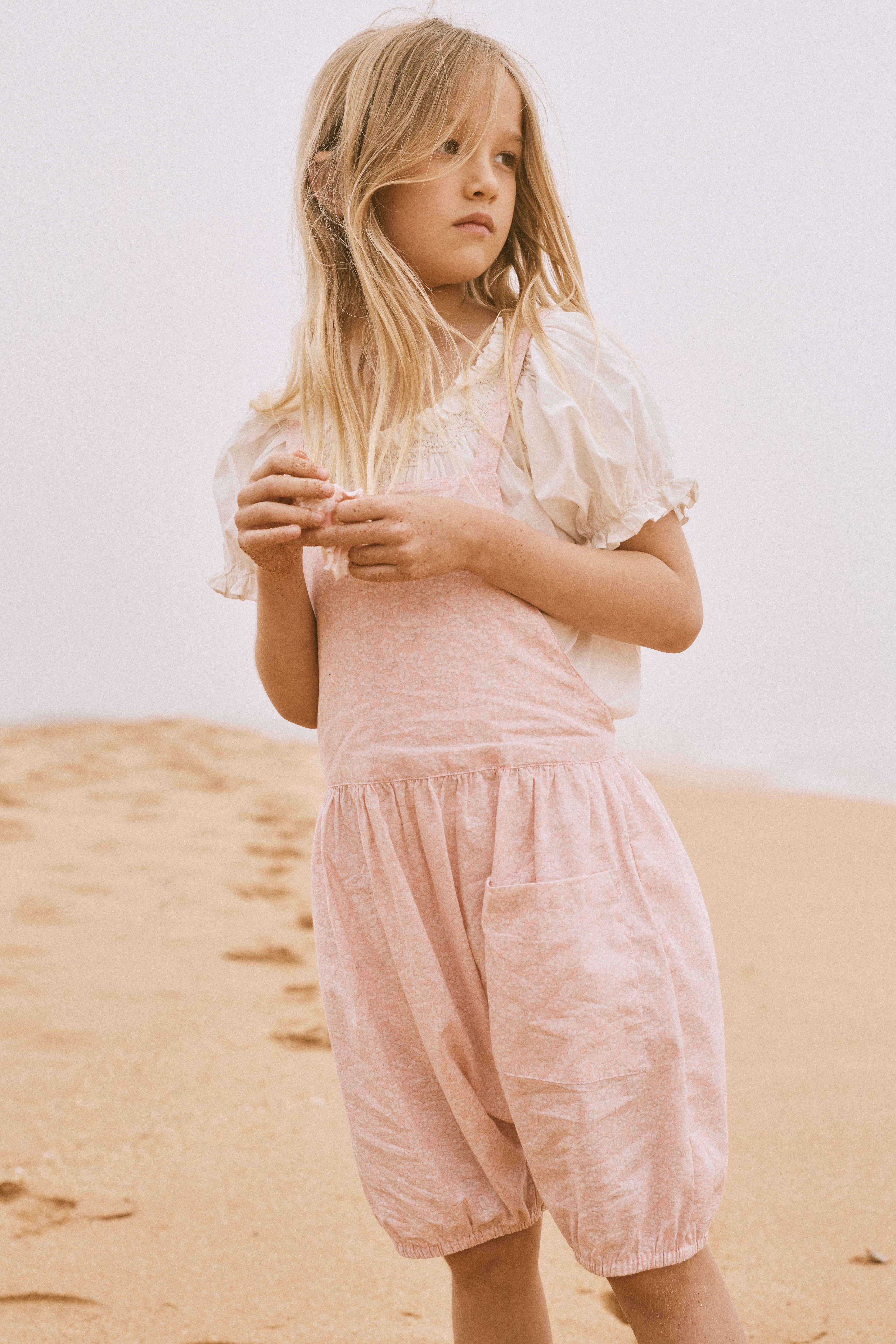 Away Jumpsuit in Petal Pink Field Flower - printebebe.com