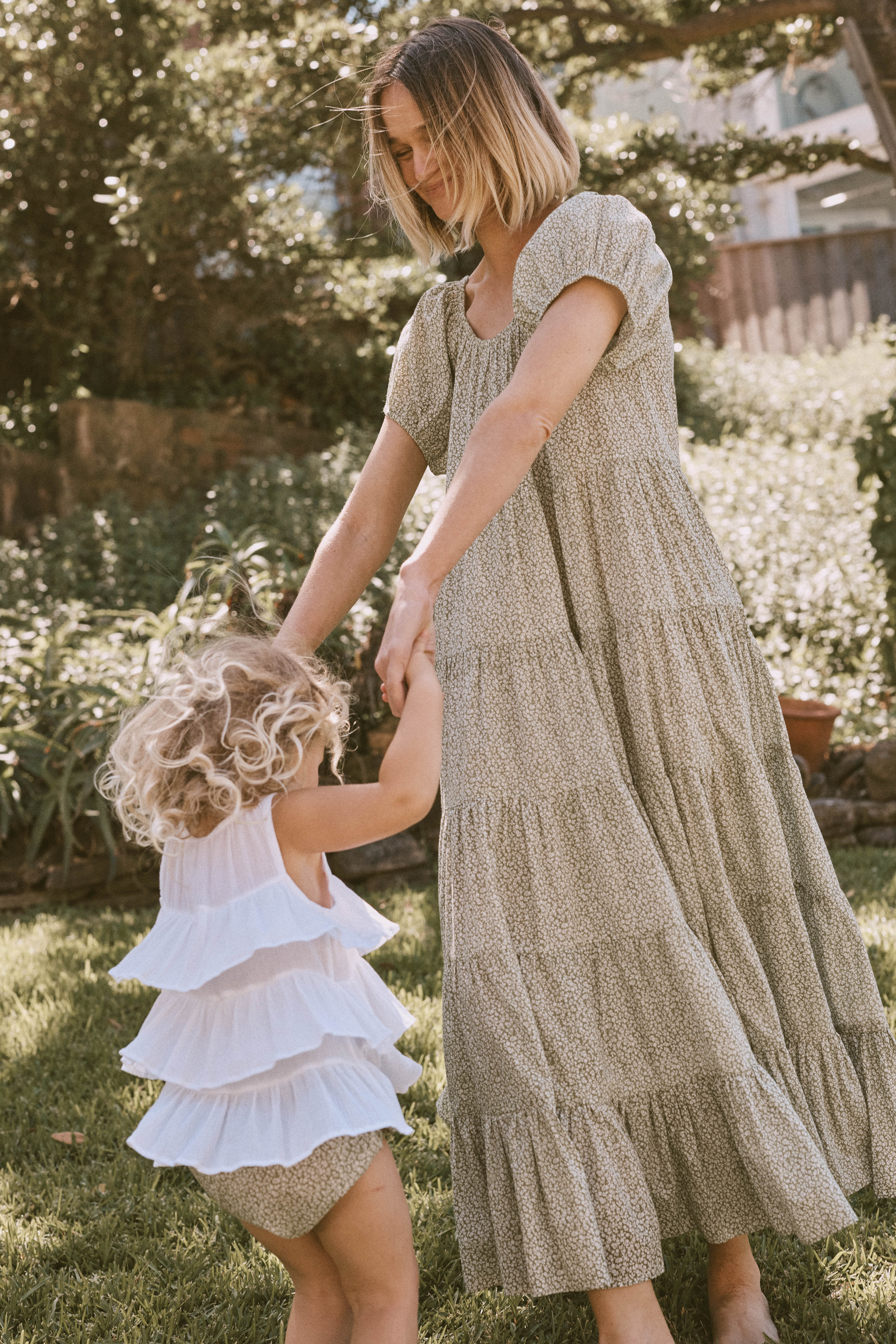Eleanor Dress in Sage Posy - printebebe.com