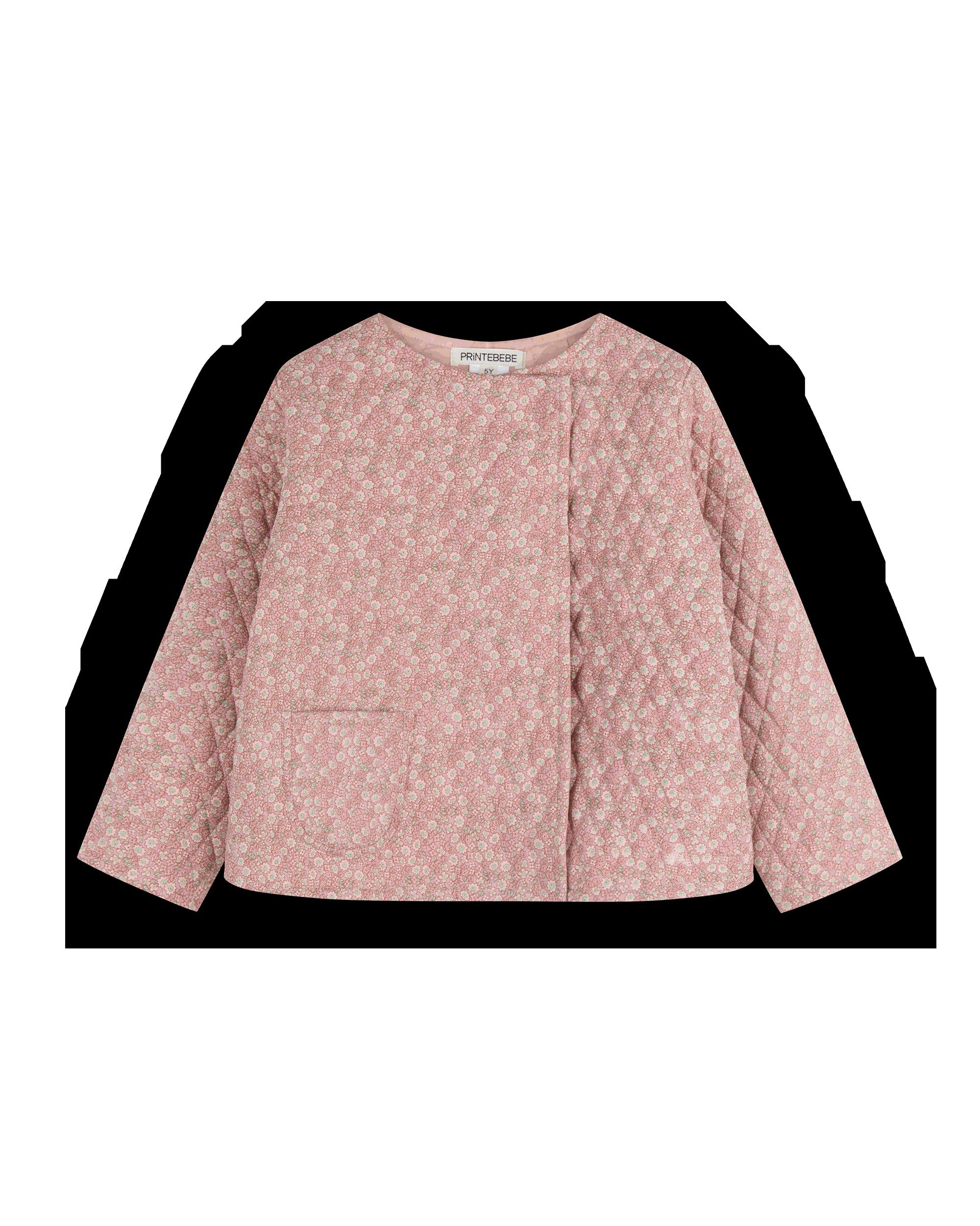 Quilted Jacket in Blush March Flower - Rose Lining - printebebe.com