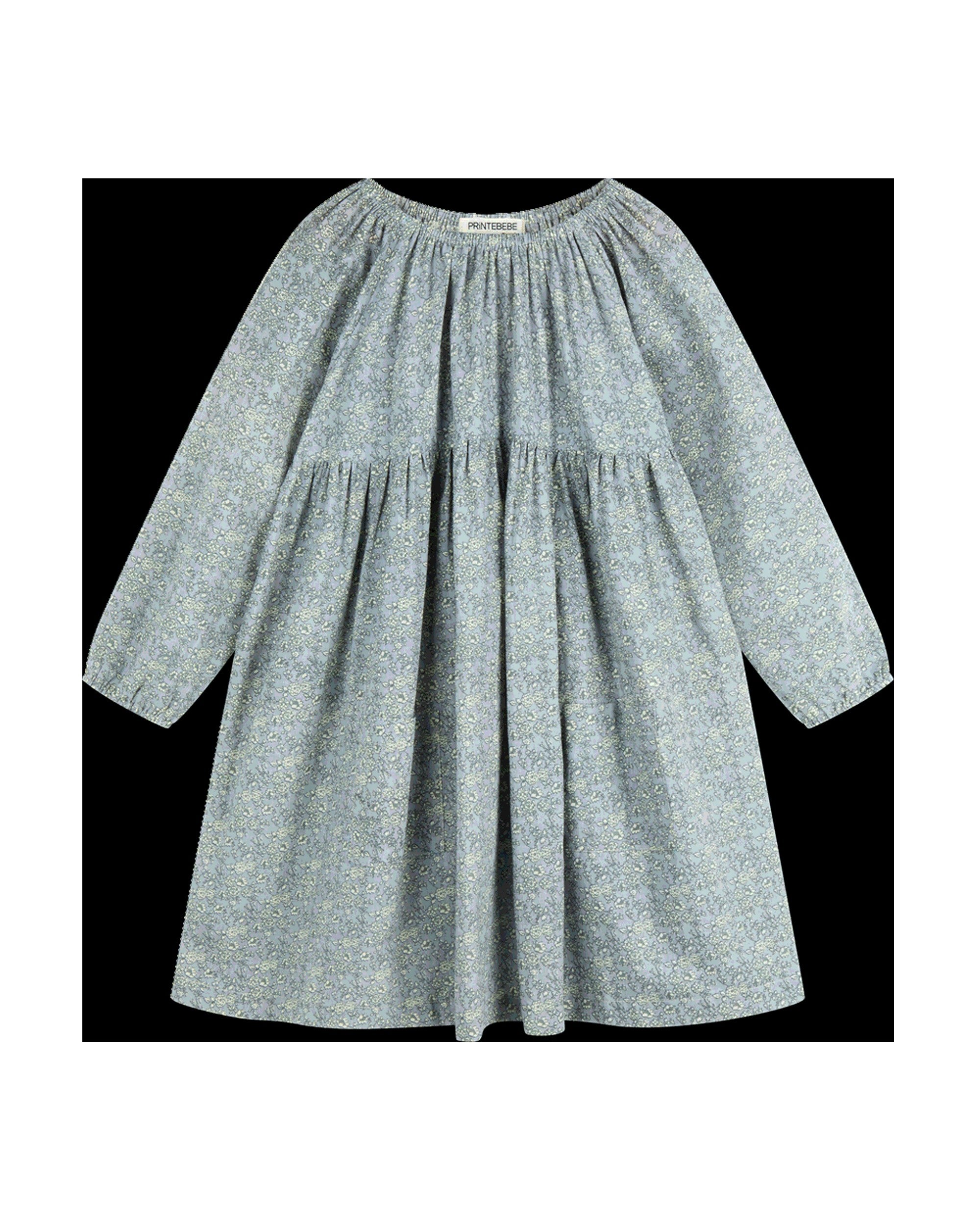 Olivia Dress in Dusk Forget Me Not - printebebe.com