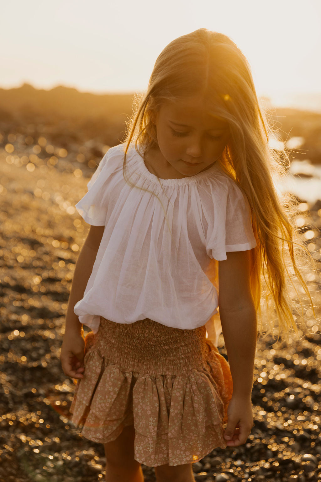 Butterfly Sleeve Top in White Voile - printebebe.com