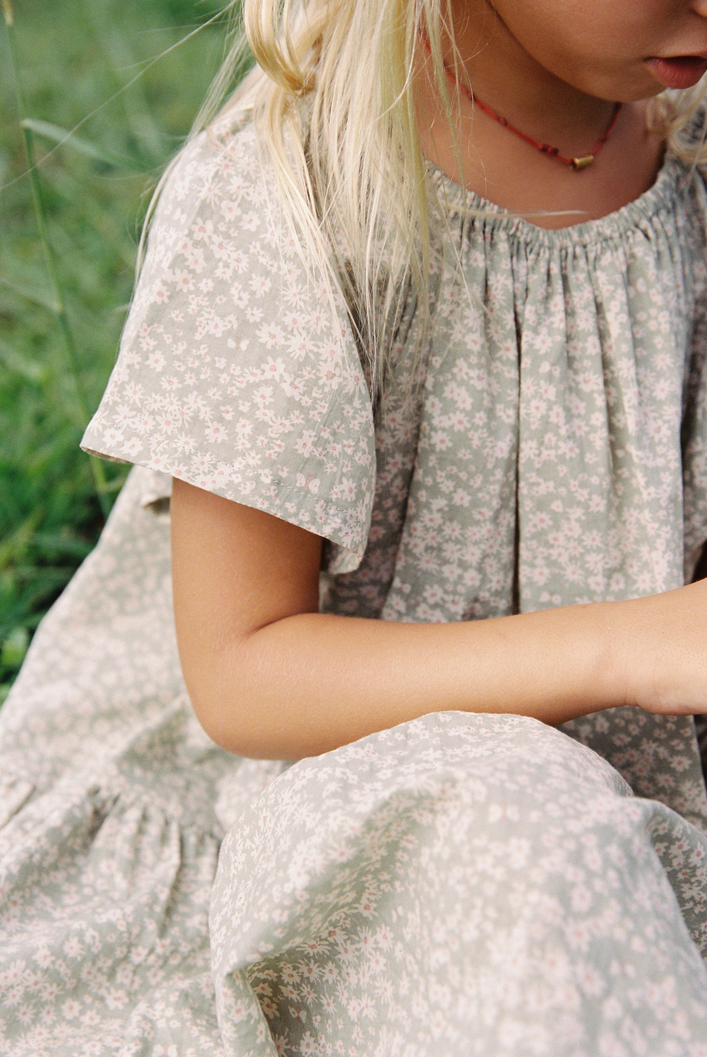 Flutter Dress in Sage Butterflies