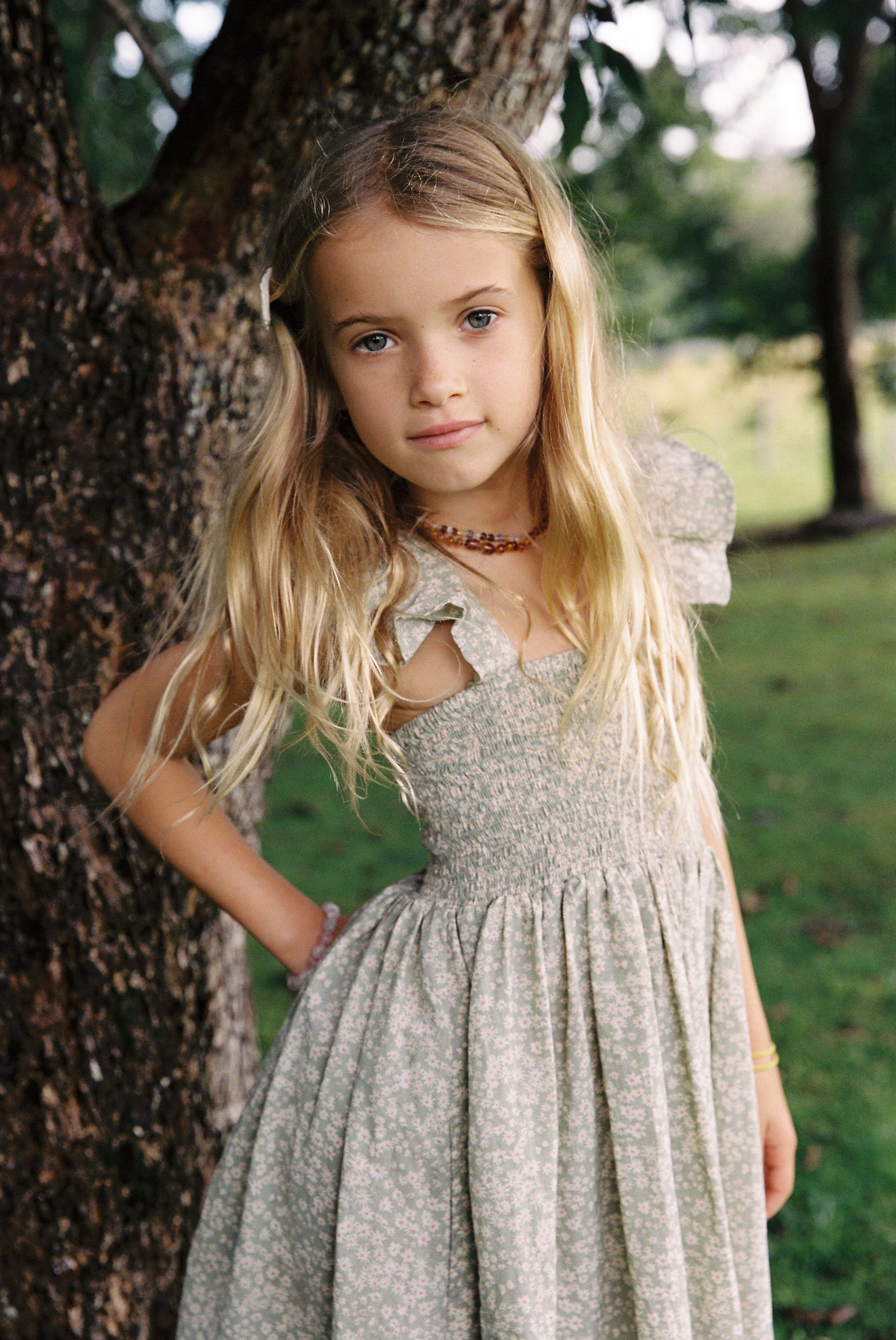 Bonnie Dress in Sage Butterflies - printebebe.com
