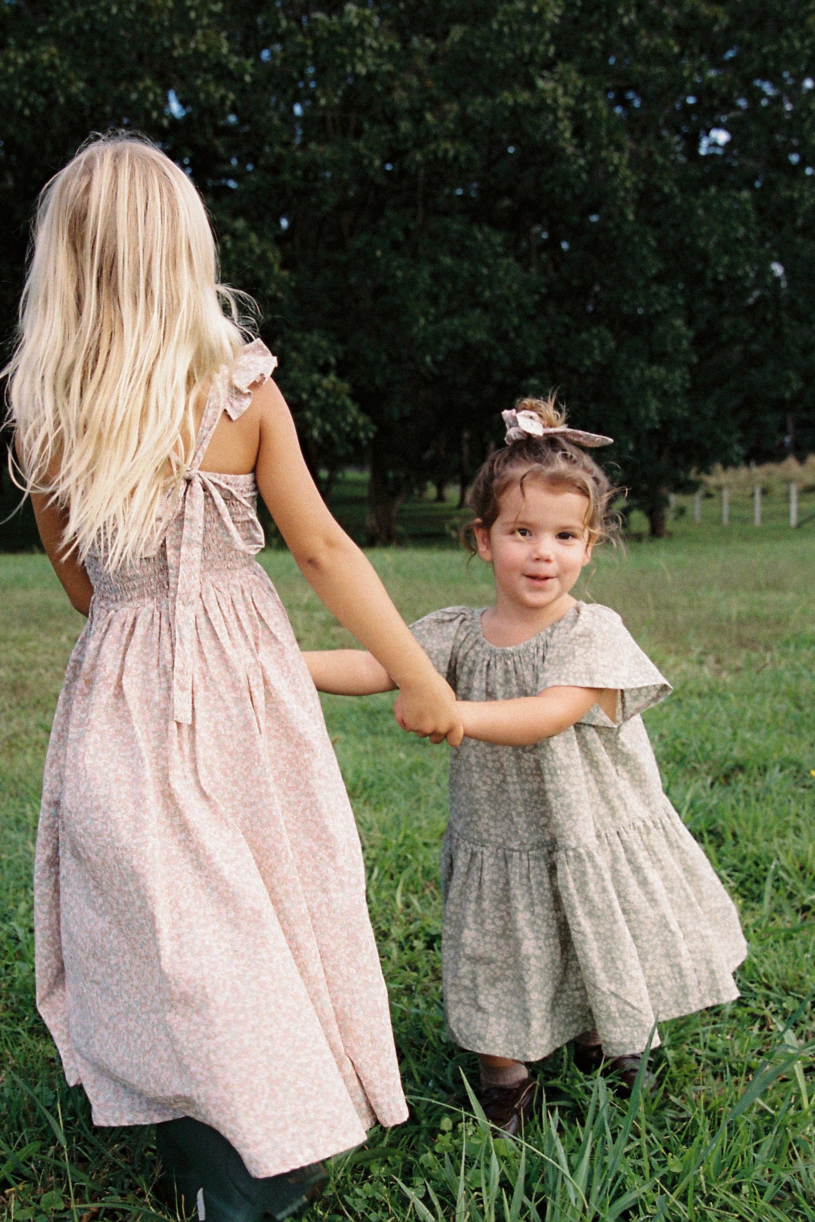 Flutter Dress in Sage Butterflies
