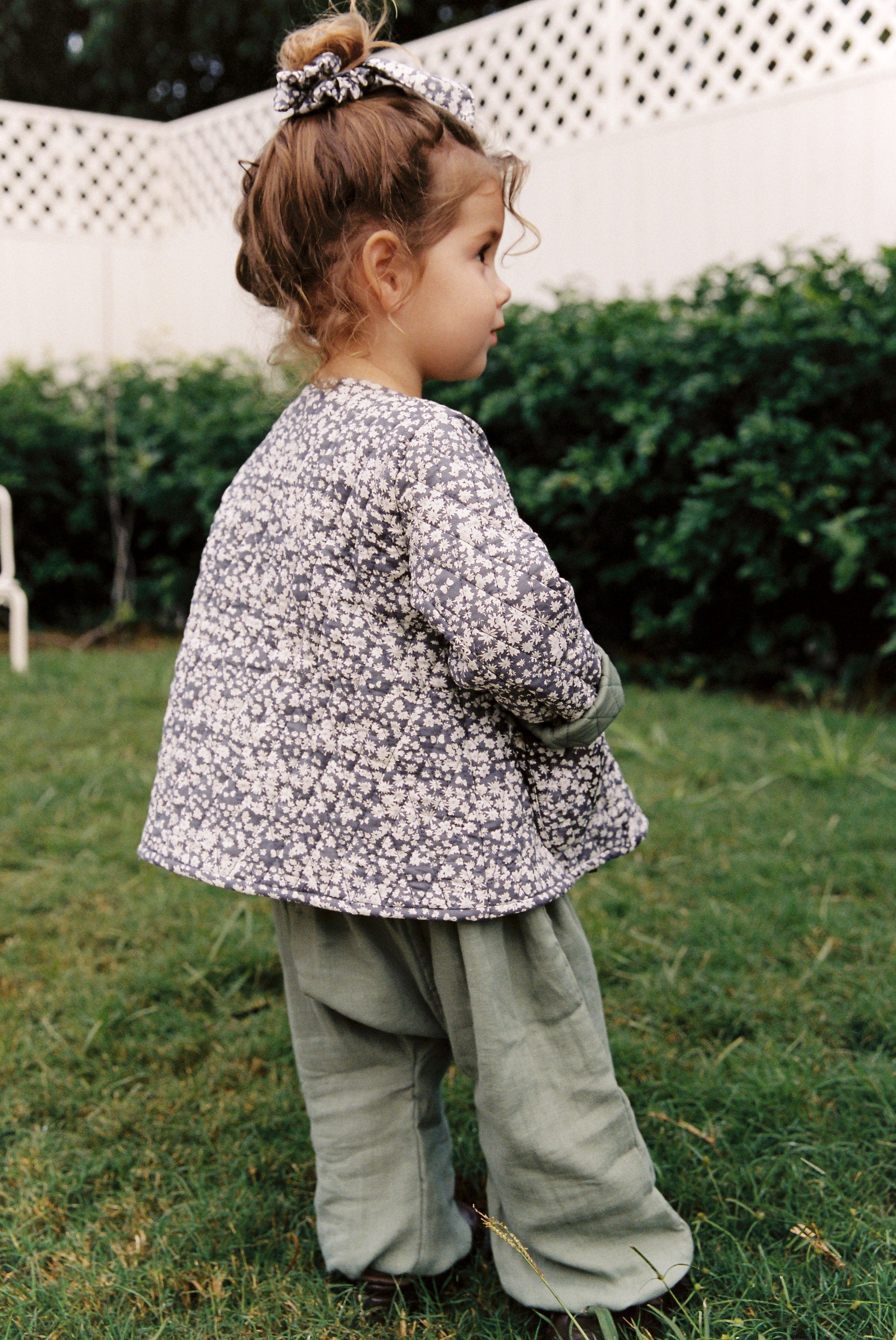 Quilted Jacket in Midnight Butterflies