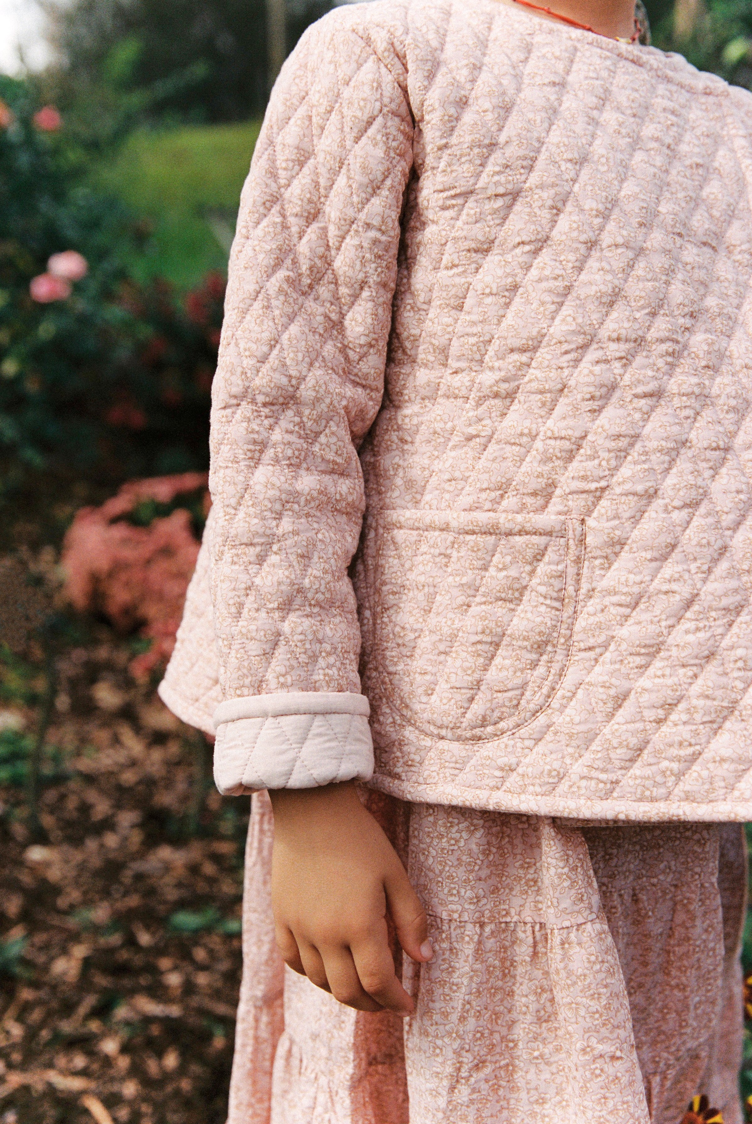 Quilted Jacket in Maple Winter Daisy - printebebe.com