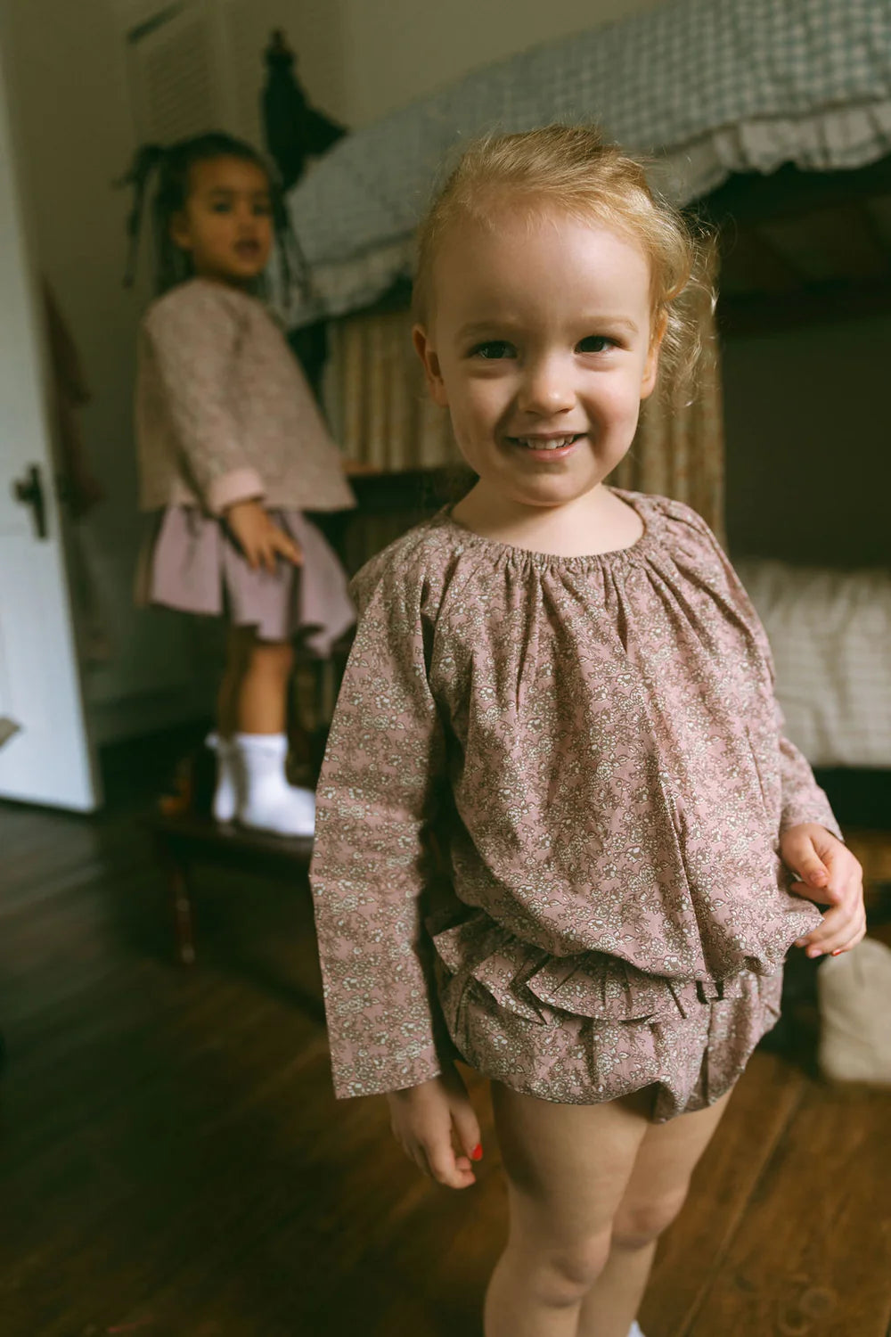 Smock Top in Mulberry Forget Me Not